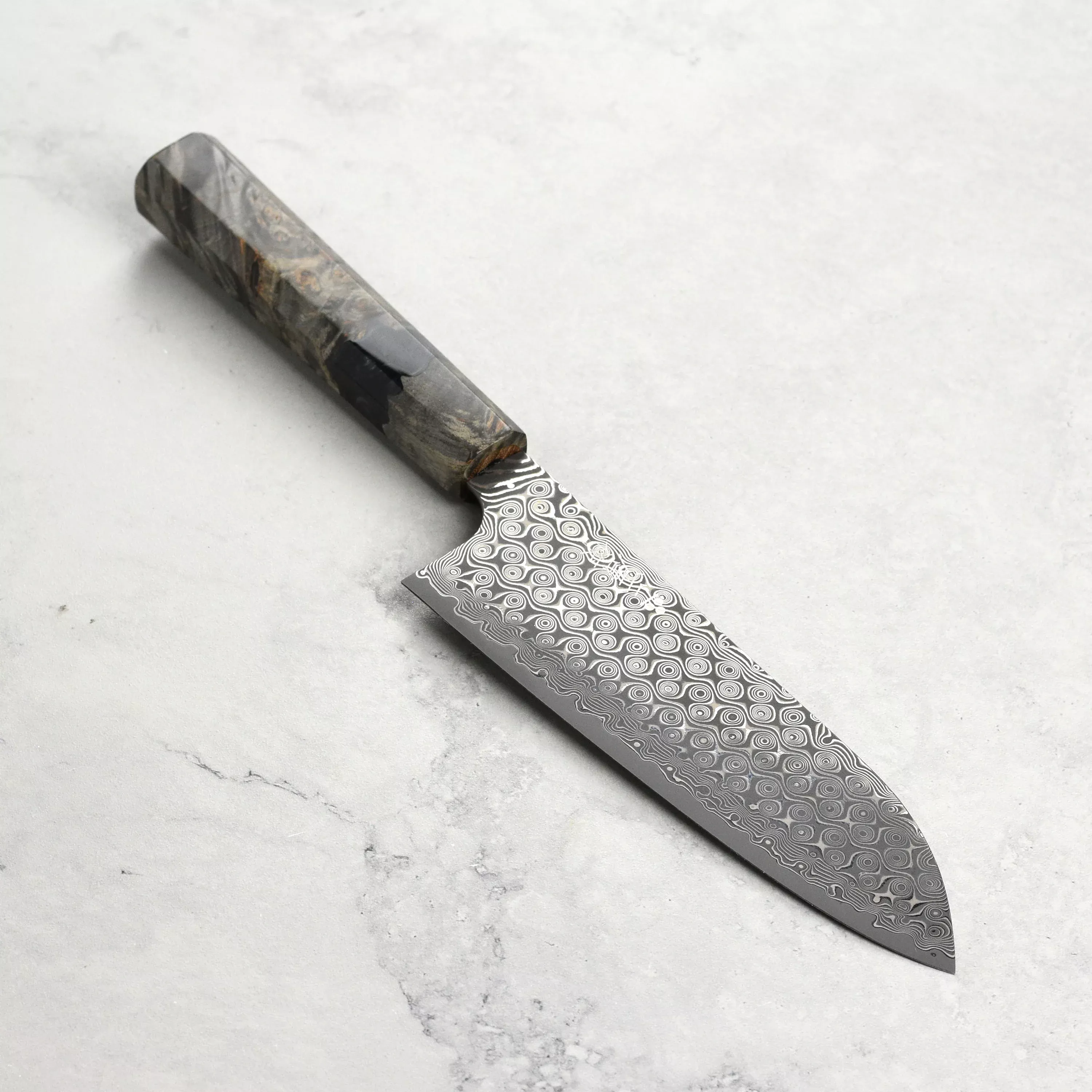 nigara-anmon-sg2-damascus-santoku-7-180mm-hand-forged-japanese-santoku-knife Nigara Anmon SG2 Damascus Santoku, 7" (180mm) - Hand-Forged Japanese Santoku Knife