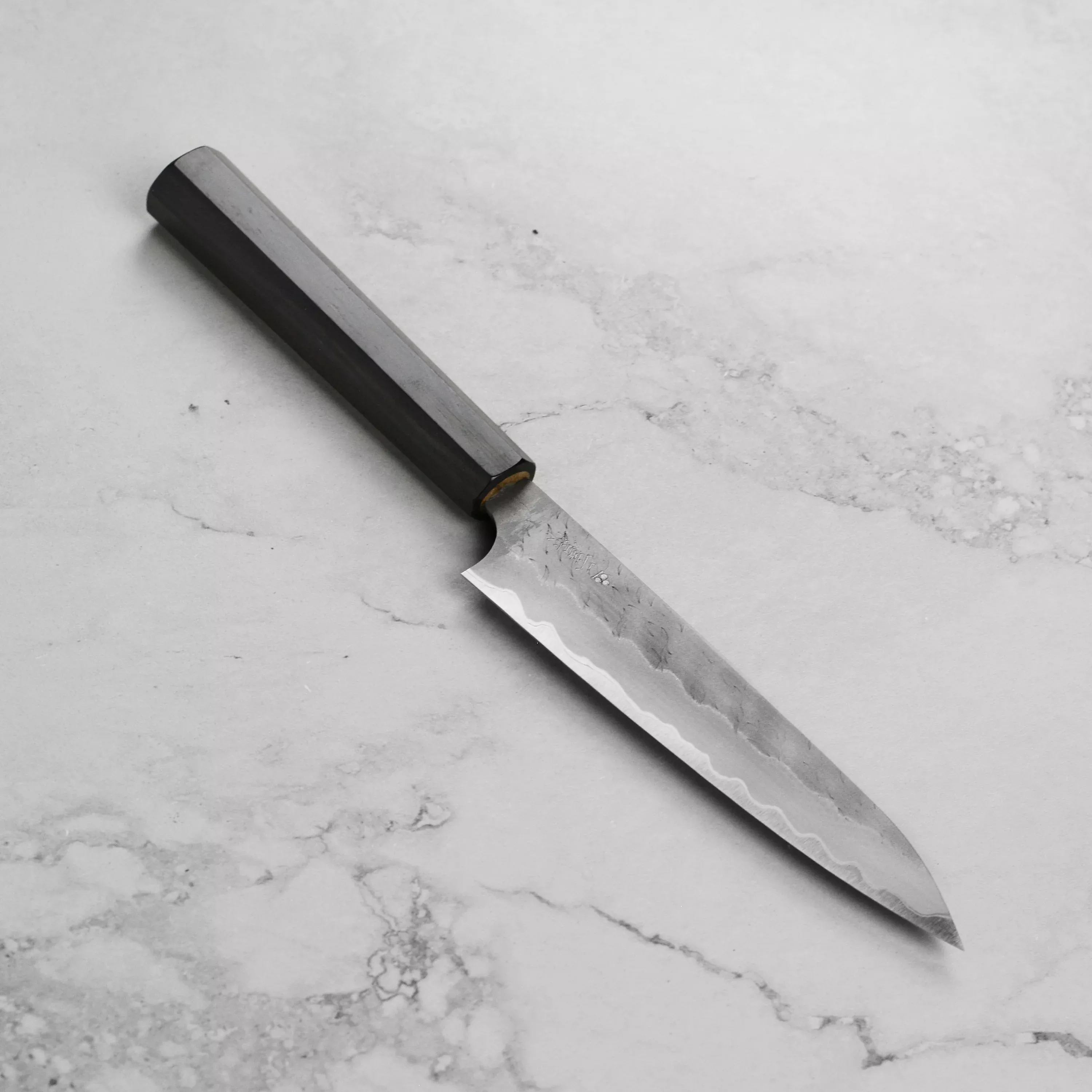 nigara-aogami-super-petty-150mm-5-9-carbon-steel-hammered-migaki-finish Nigara Aogami Super Petty, 150mm (5.9") Carbon Steel, Hammered Migaki Finish