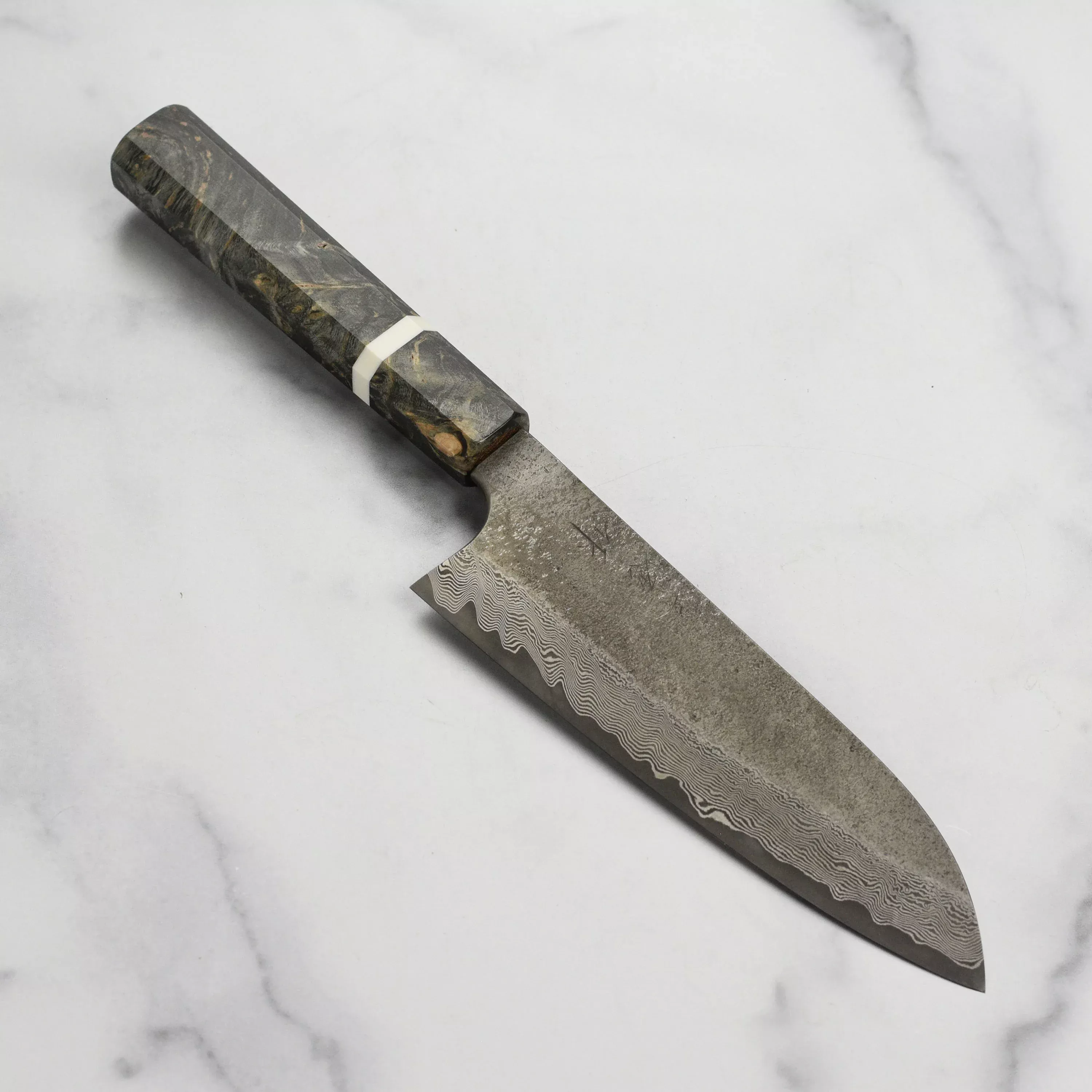 nigara-hamono-ginsan-kurozome-damascus-santoku-knife Nigara Hamono Ginsan Kurozome Damascus Santoku Knife
