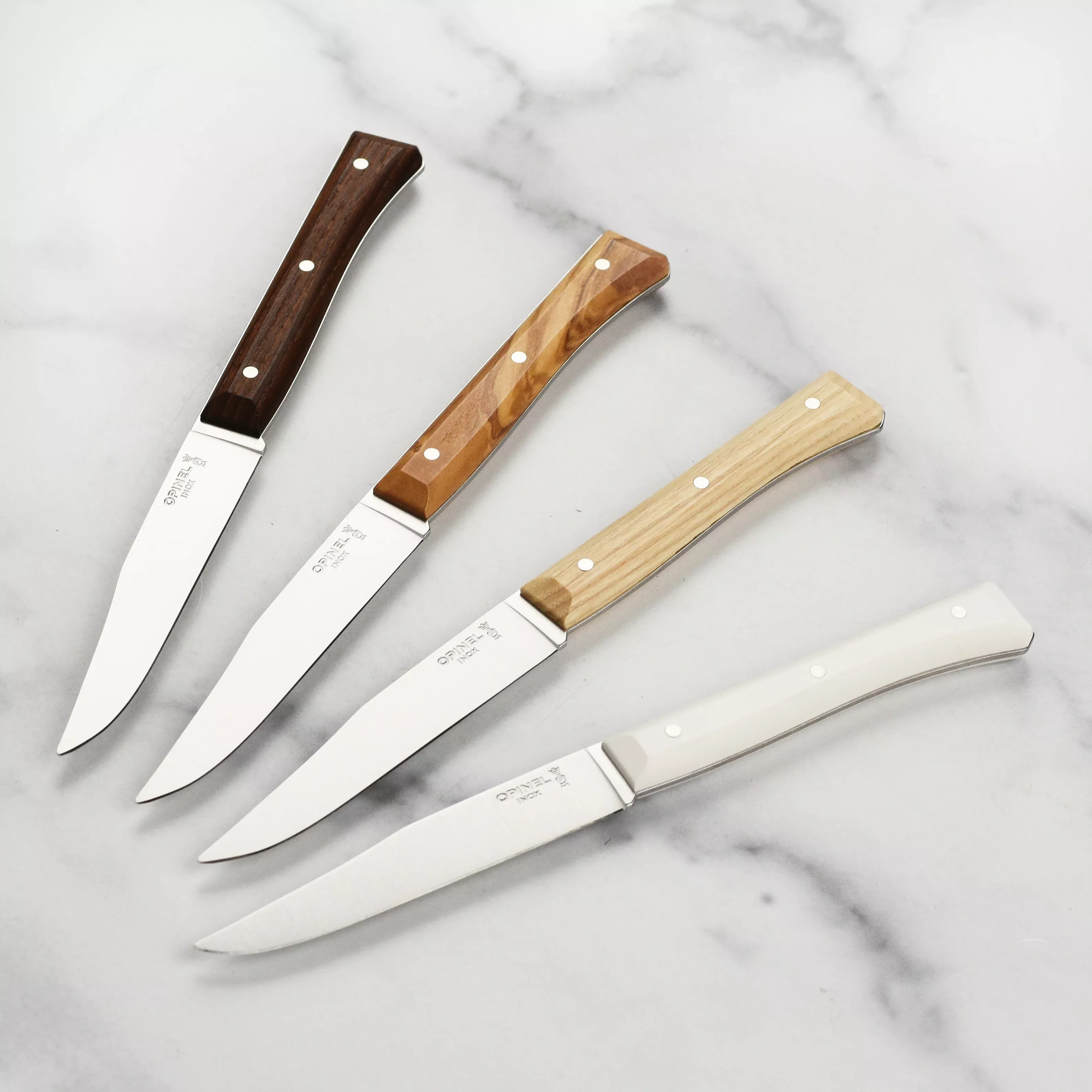 opinel-facette-steak-knife-set-mixed-woods-4-piece Opinel Facette Steak Knife Set - Mixed Woods, 4 Piece