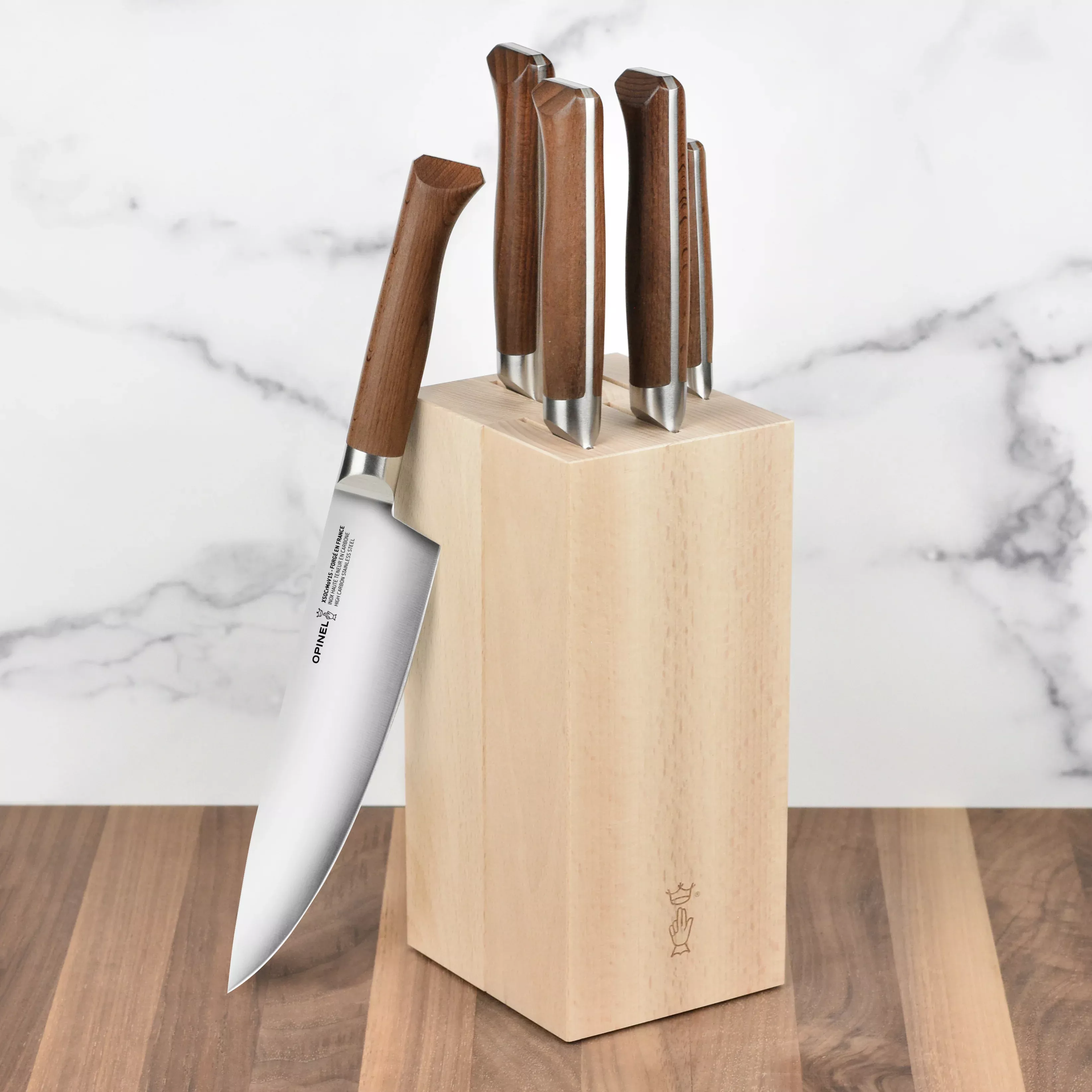 opinel-forged-1890-knife-block-set-6-piece Opinel Forged 1890 Knife Block Set - 6 Piece