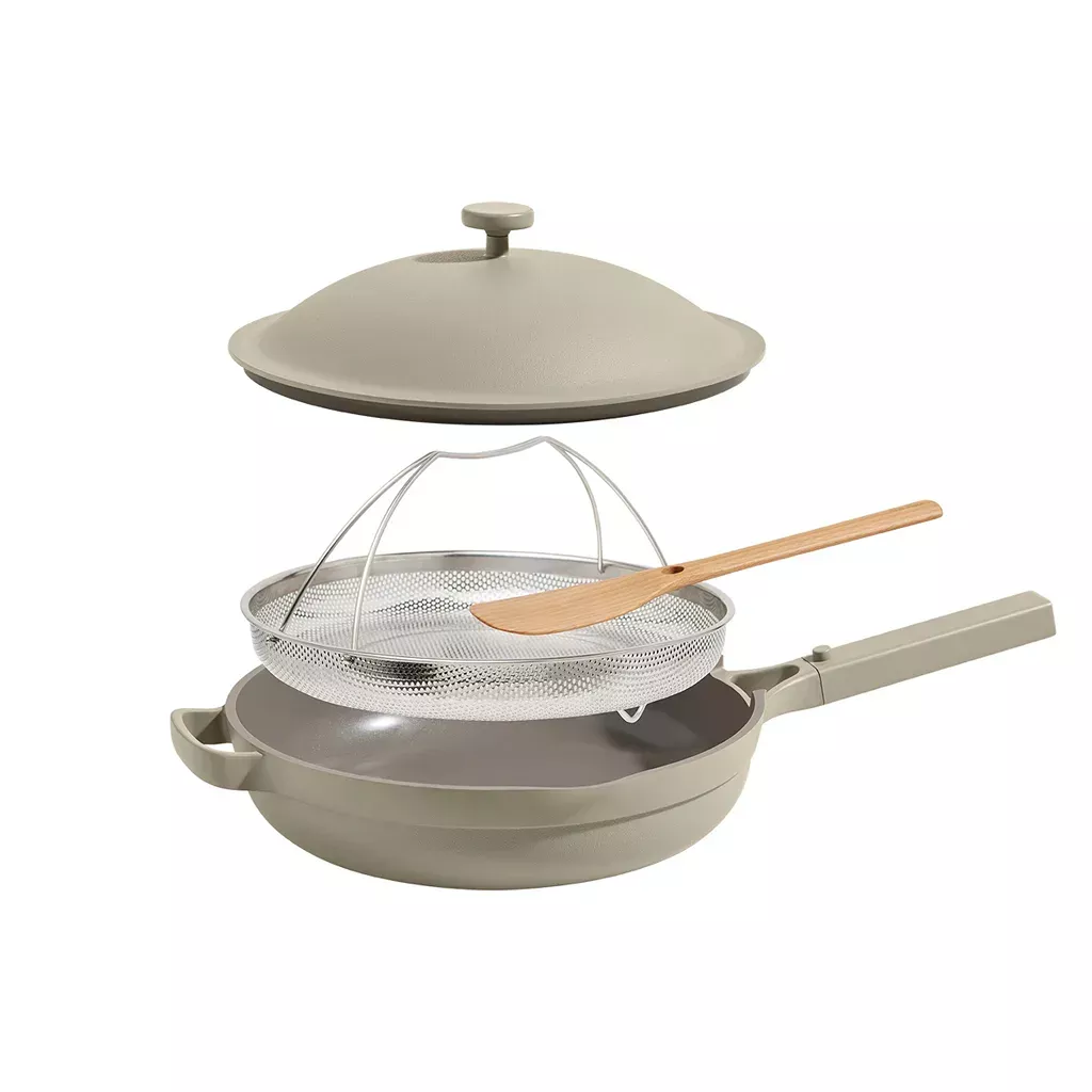 our-place-4-piece-ceramic-nonstick-12-5-pan-with-steamer-beige-rebel Our Place 4-piece Ceramic Nonstick 12.5” Pan with Steamer - Beige – REBEL