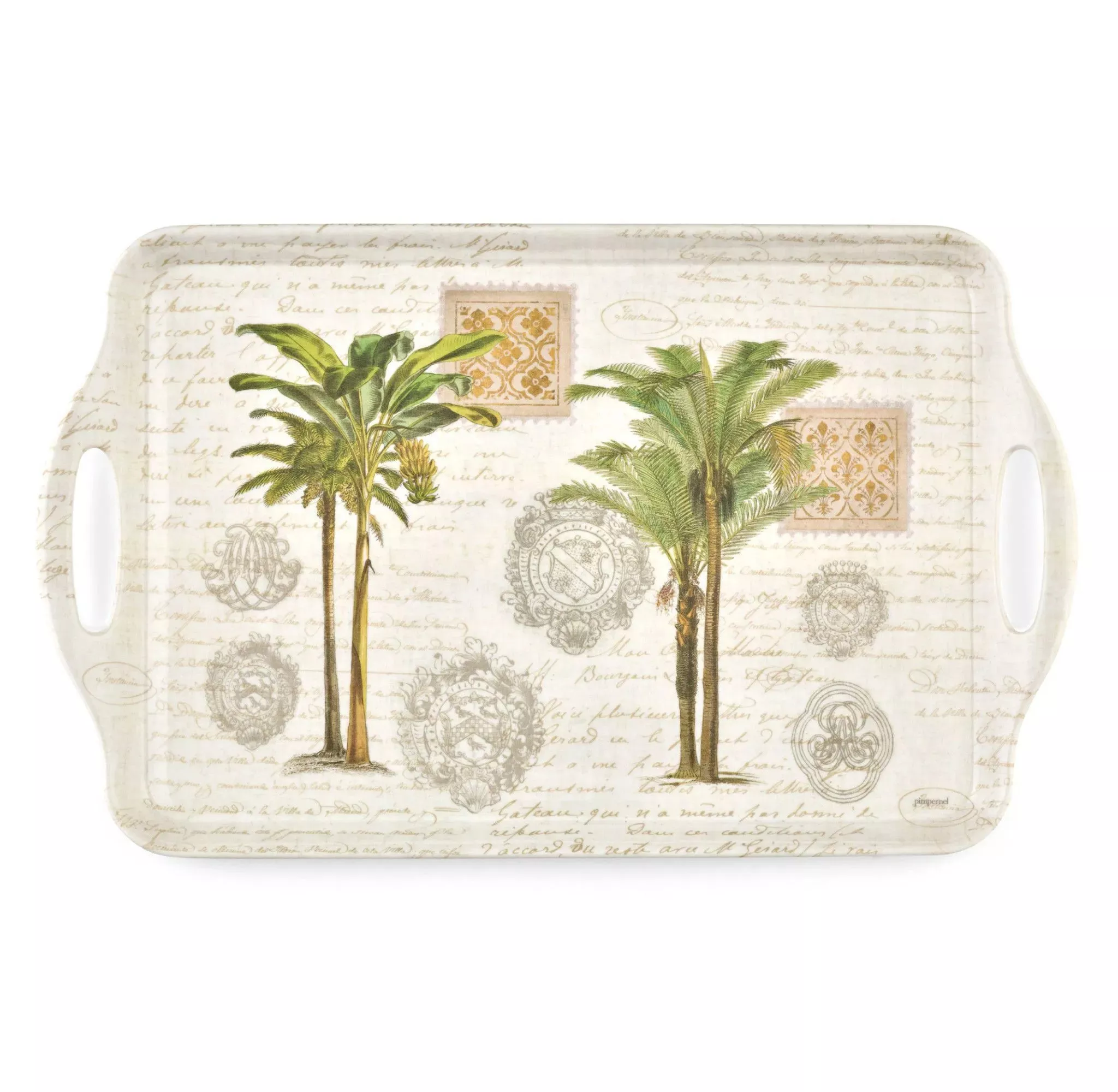 pimpernel-vintage-palm-rectangular-melamine-large-handled-tray-rebel Pimpernel Vintage Palm Rectangular Melamine Large Handled Tray – REBEL