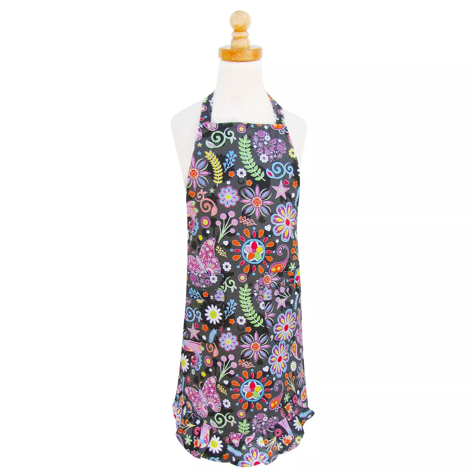pop-floral-girls-ruffle-apron Pop Floral Girls' Ruffle Apron