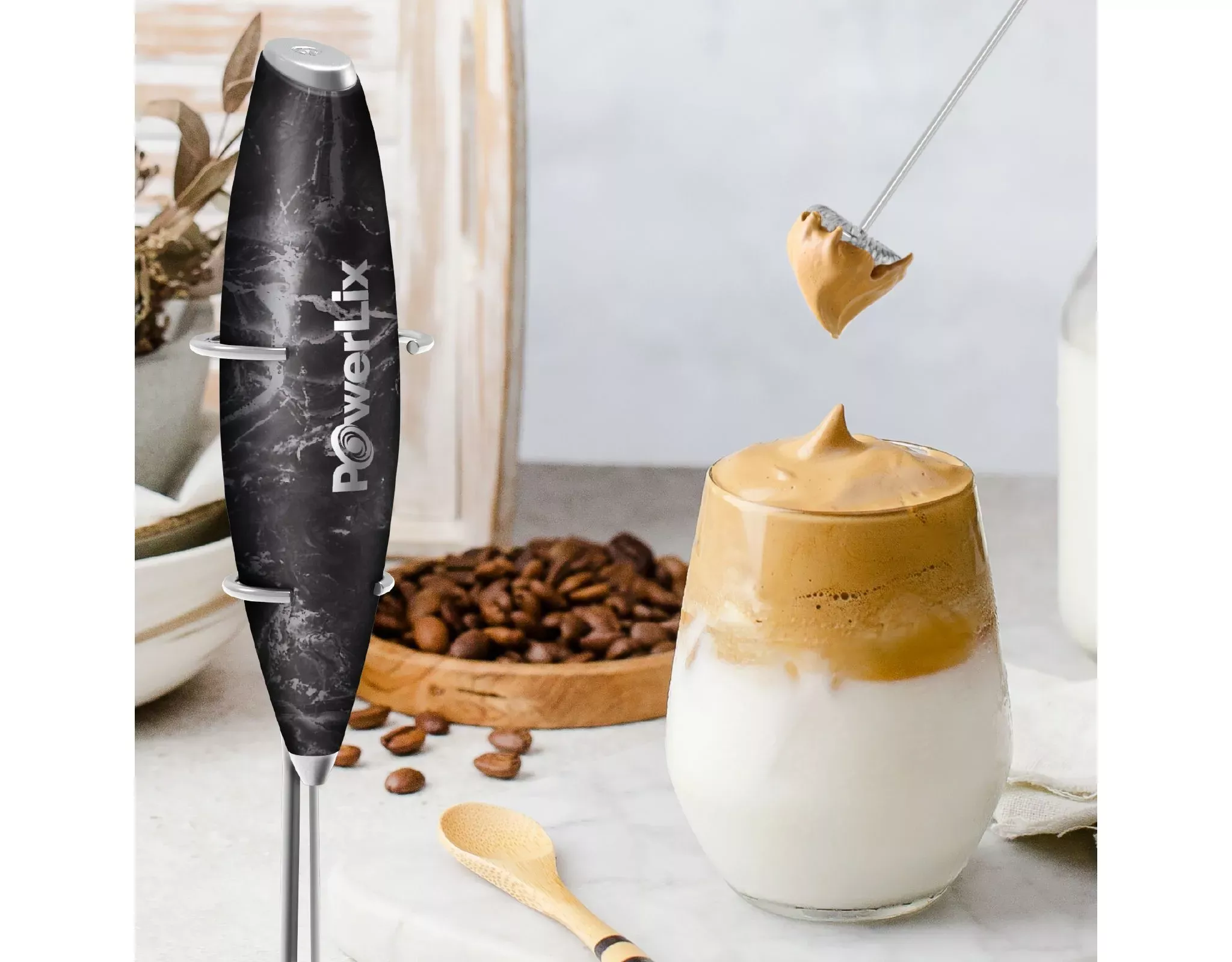 powerlix-handheld-milk-frother-electric-whisk-foam-maker-black-marble-rebel Powerlix Handheld Milk Frother - Electric Whisk Foam Maker - Black Marble – REBEL