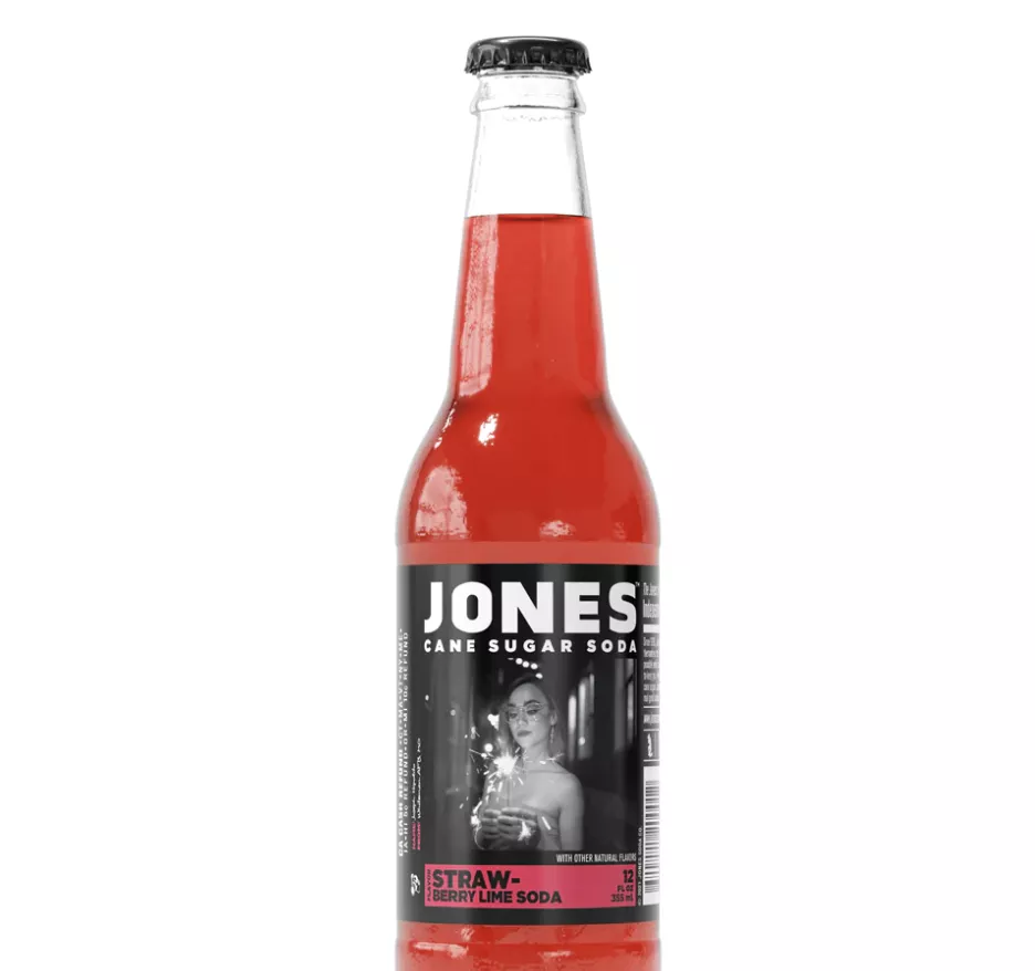 Redstone Drinks JONES SODA - STRAWBERRY LIME12 OZ