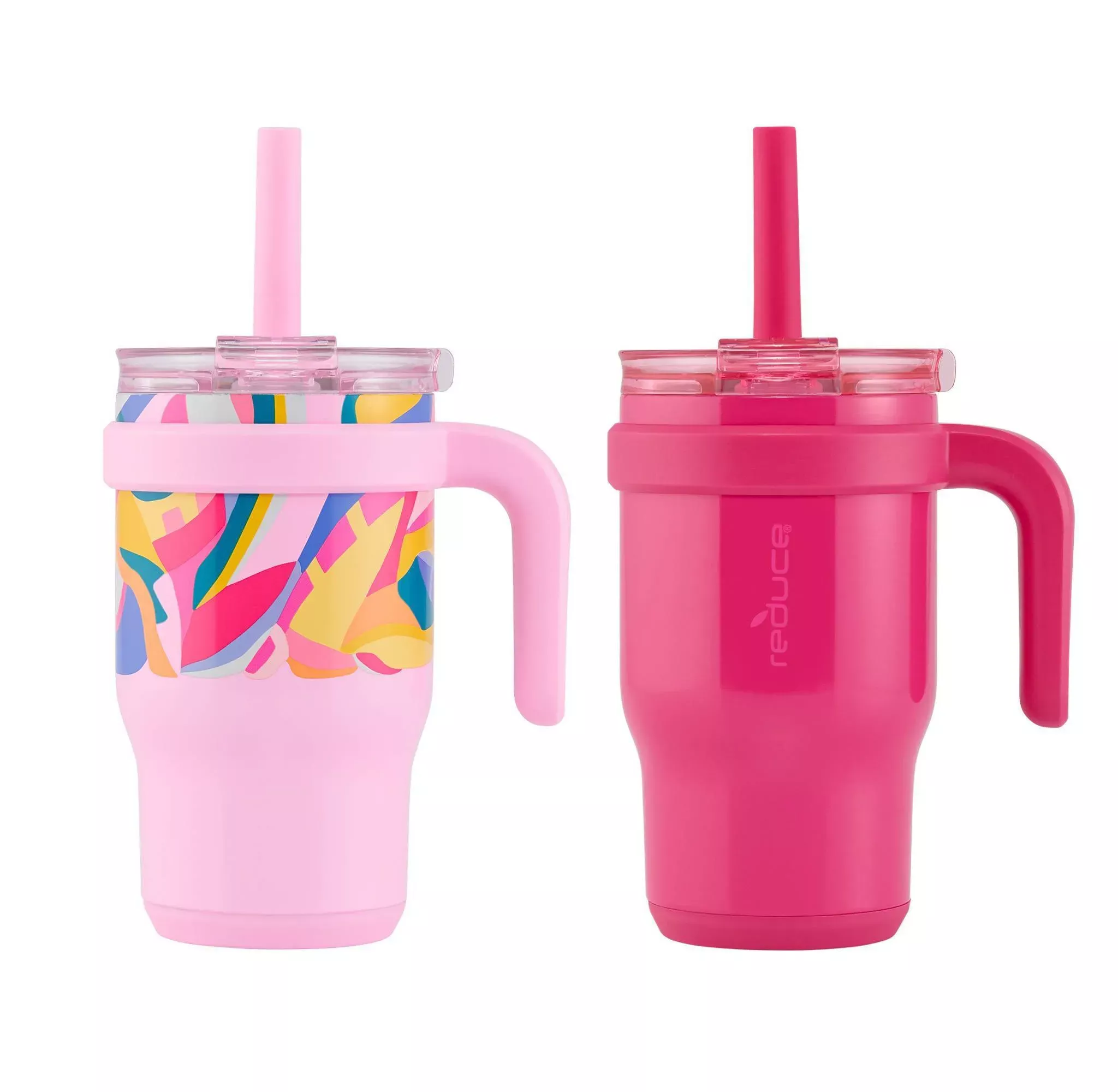 reduce-14oz-2pk-coldee-kids-mugs-with-spill-proof-straw-paradise-pink-poppy-pink Reduce 14oz 2pk Coldee Kids Mugs with Spill-Proof Straw Paradise Pink and Poppy Pink – REBEL