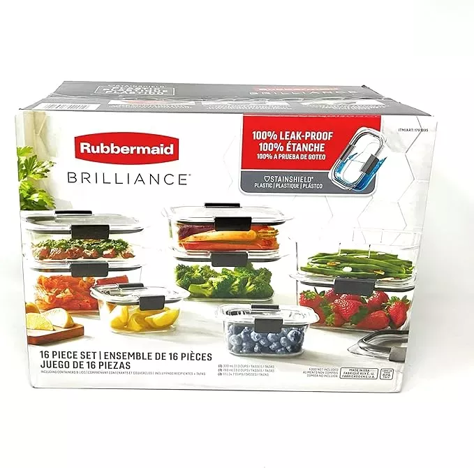 rubbermaid-brilliance-plastic-food-storage-containers-set-16-rebel Rubbermaid Brilliance Plastic Food Storage Containers, Set of 16 – REBEL