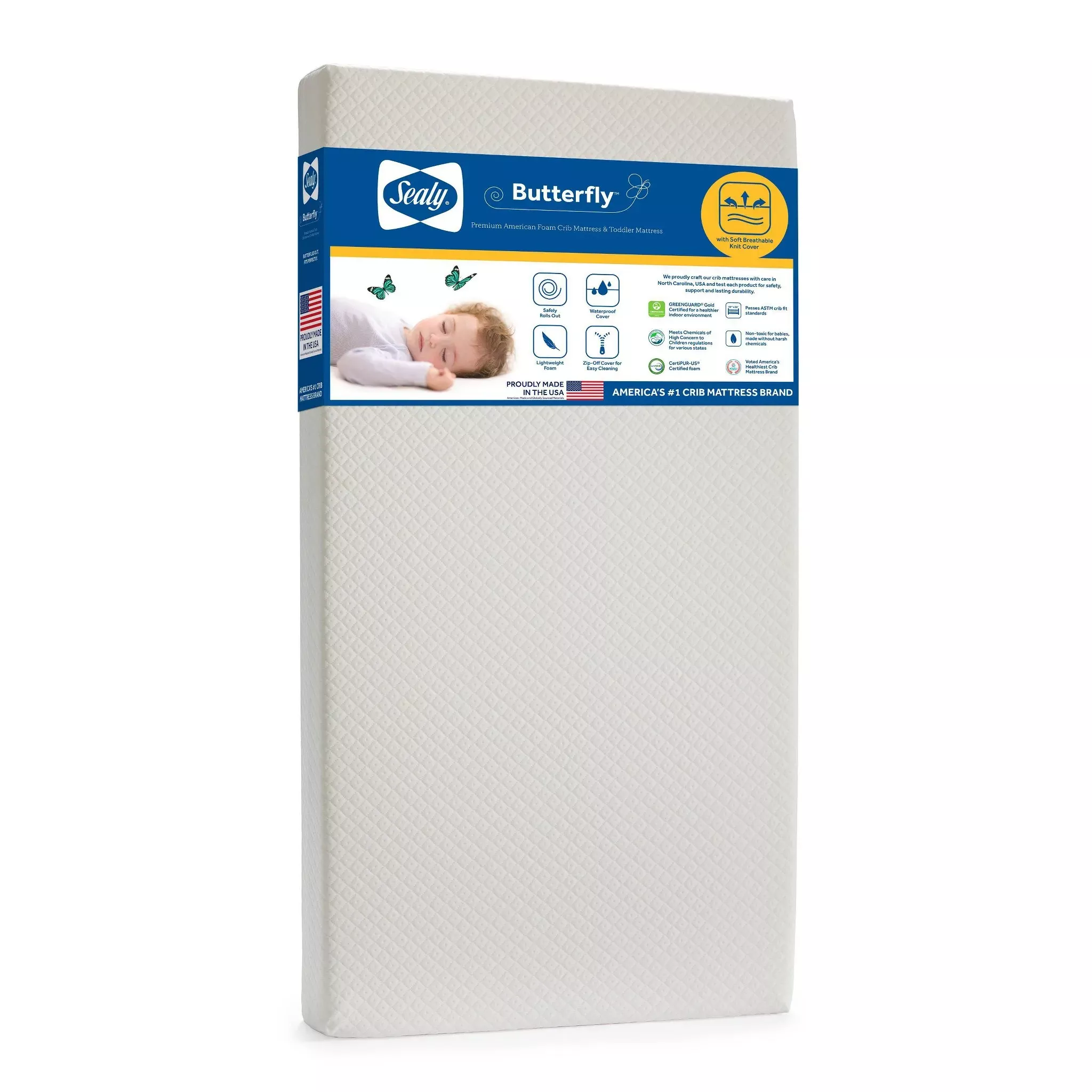 sealy-butterfly-breathable-knit-crib-toddler-mattress-rebel Sealy Butterfly Breathable Knit Crib and Toddler Mattress – REBEL