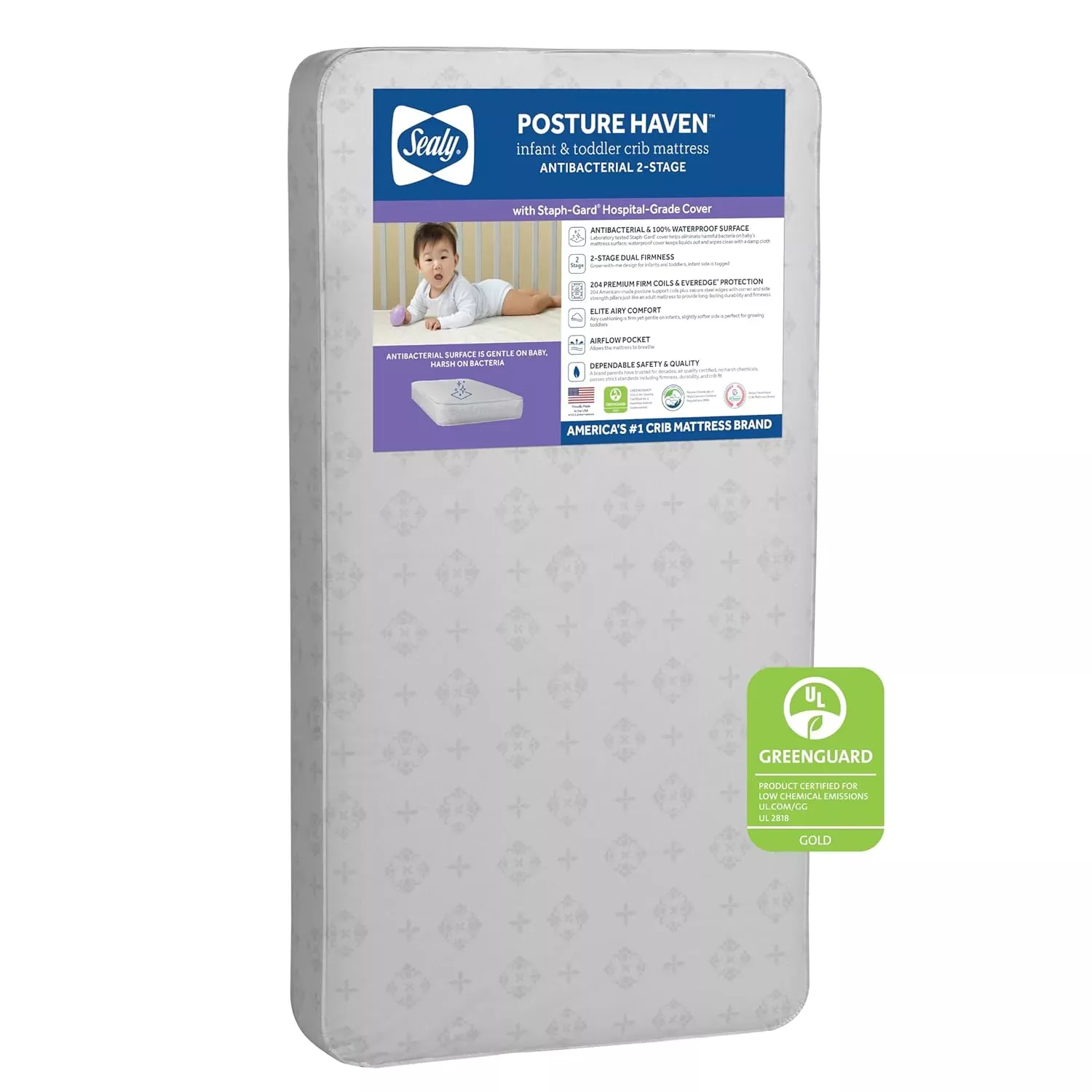 sealy-posture-haven-orthopedic-antibacterial-2-stage-waterproof-crib-mattress-52 Sealy Posture Haven Orthopedic Antibacterial 2 Stage Waterproof Crib Mattress , 52'X28' – REBEL