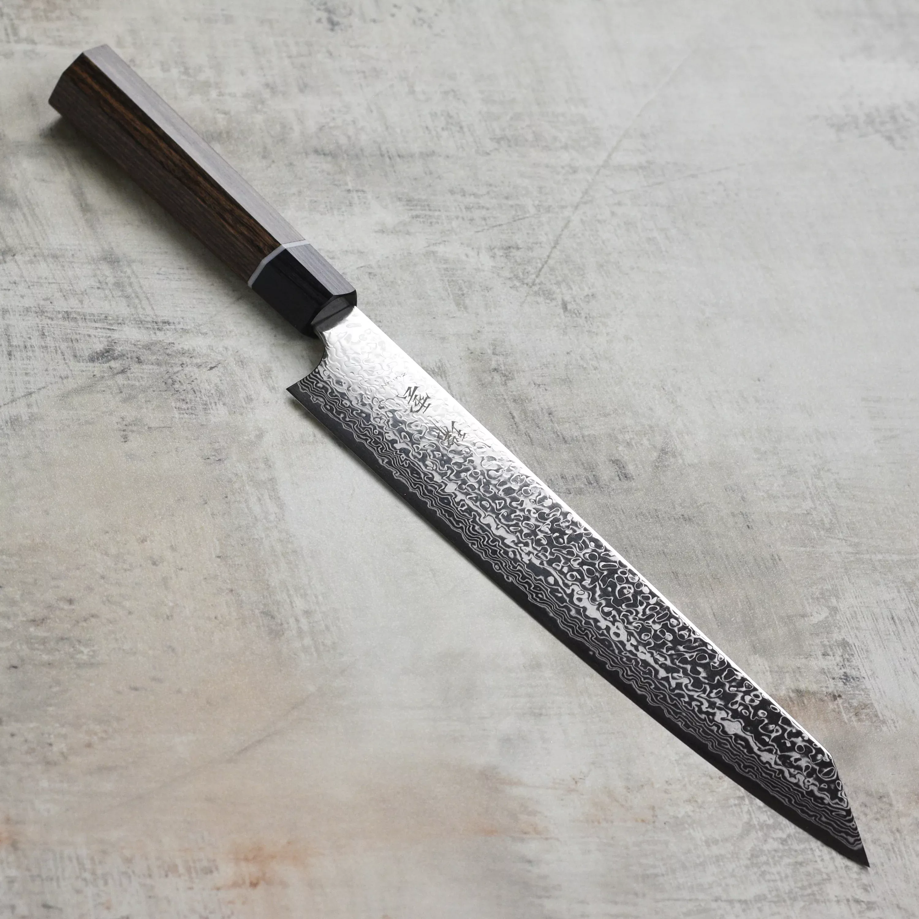 seki-kanetsugu-zuiun-kiritsuke-sujihiki-japanese-chef-s-knife-240mm-9-4-sg2-dama Seki Kanetsugu Zuiun Kiritsuke Sujihiki Japanese Chef's Knife, 240mm (9.4"), SG2 Damascus Steel
