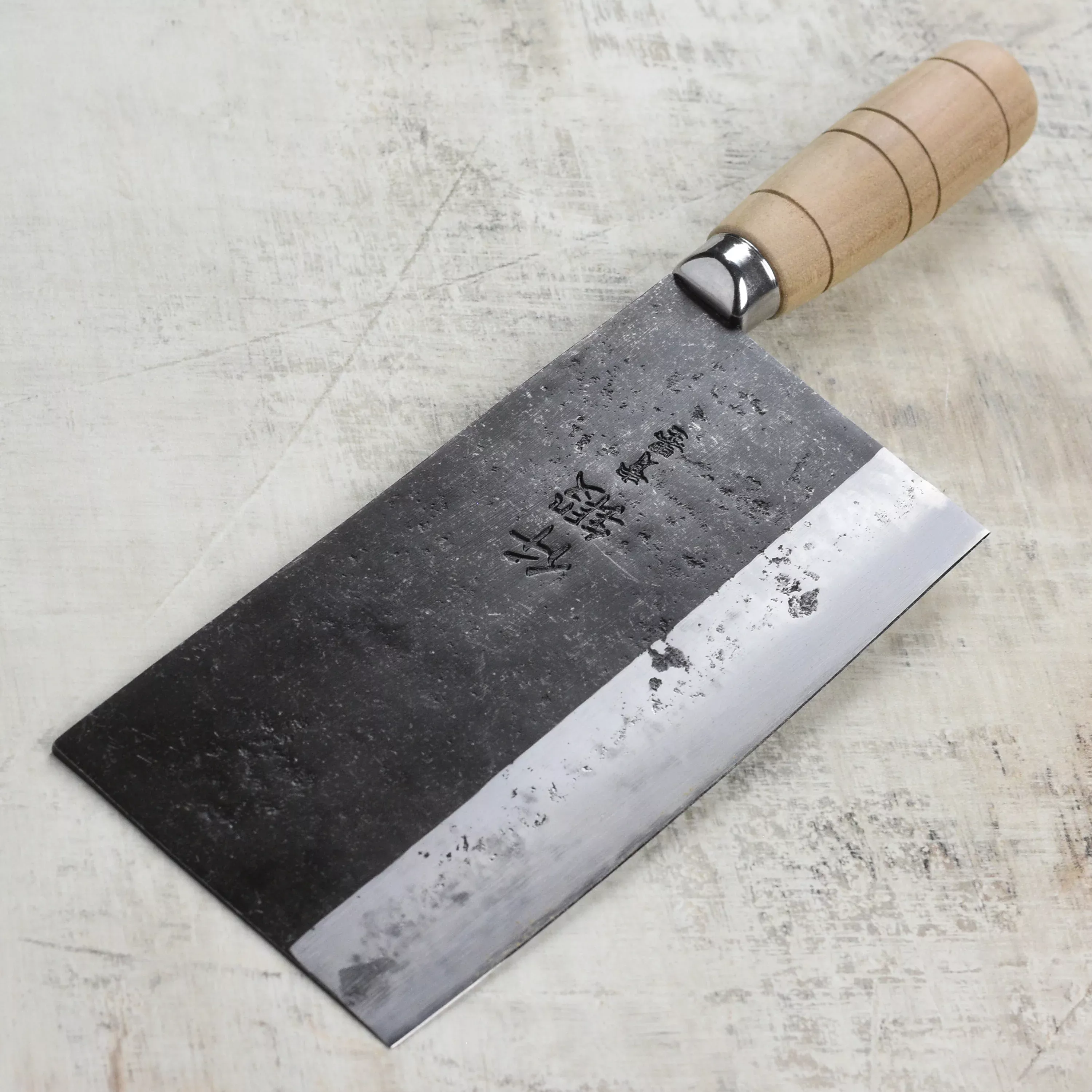sentan-chinese-cleaver-aogami-2-forged-7-5-kurouchi-carbon-steel Sentan Chinese Cleaver Aogami #2 Forged 7.5" Kurouchi Carbon Steel