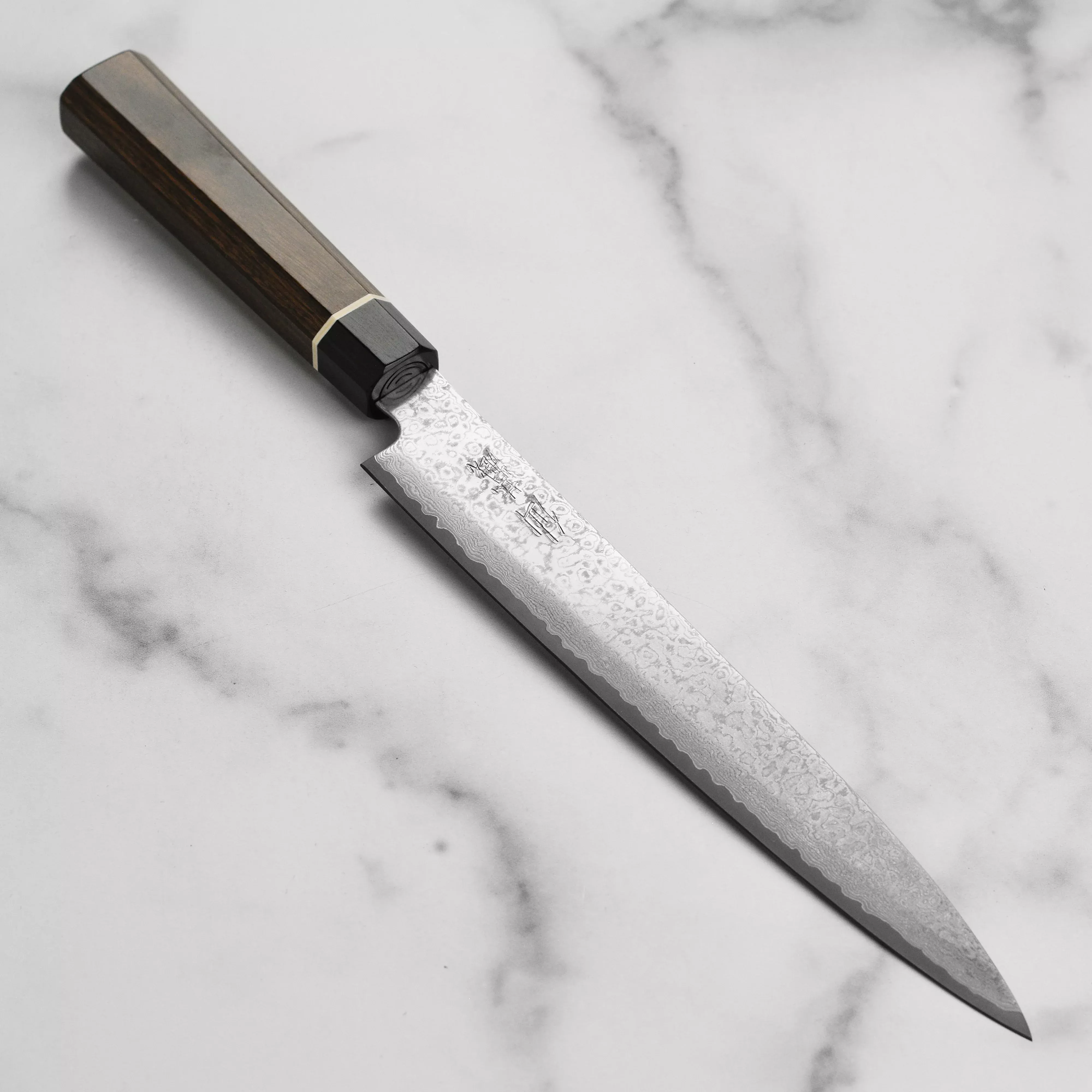 senzo-black-damascus-slicing-knife-8-25 Senzo Black Damascus Slicing Knife - 8.25"