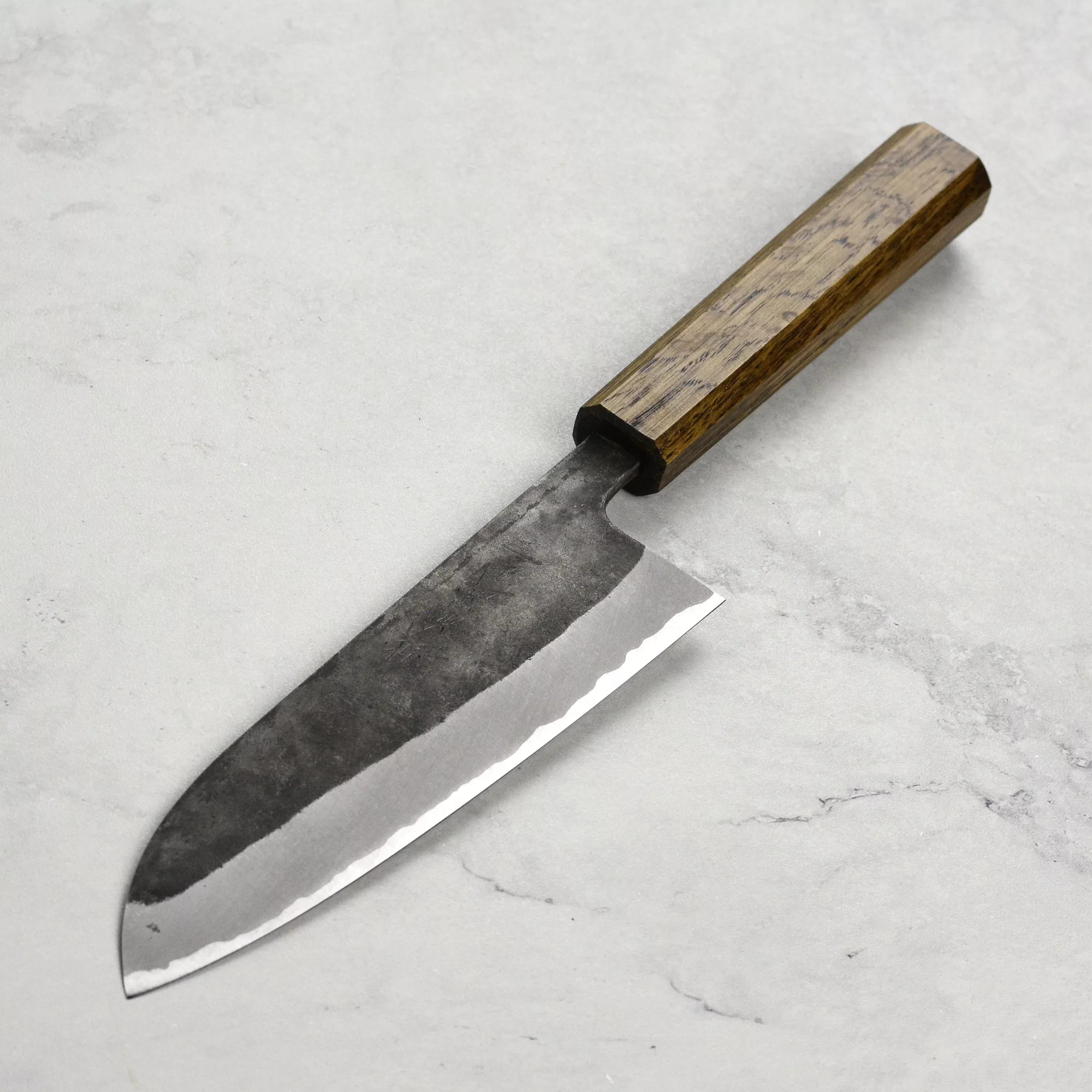 shiro-kamo-aogami-super-kurouchi-stainless-clad-6-5-165mm-santoku-knife Shiro Kamo Aogami Super Kurouchi Stainless Clad 6.5" (165mm) Santoku Knife