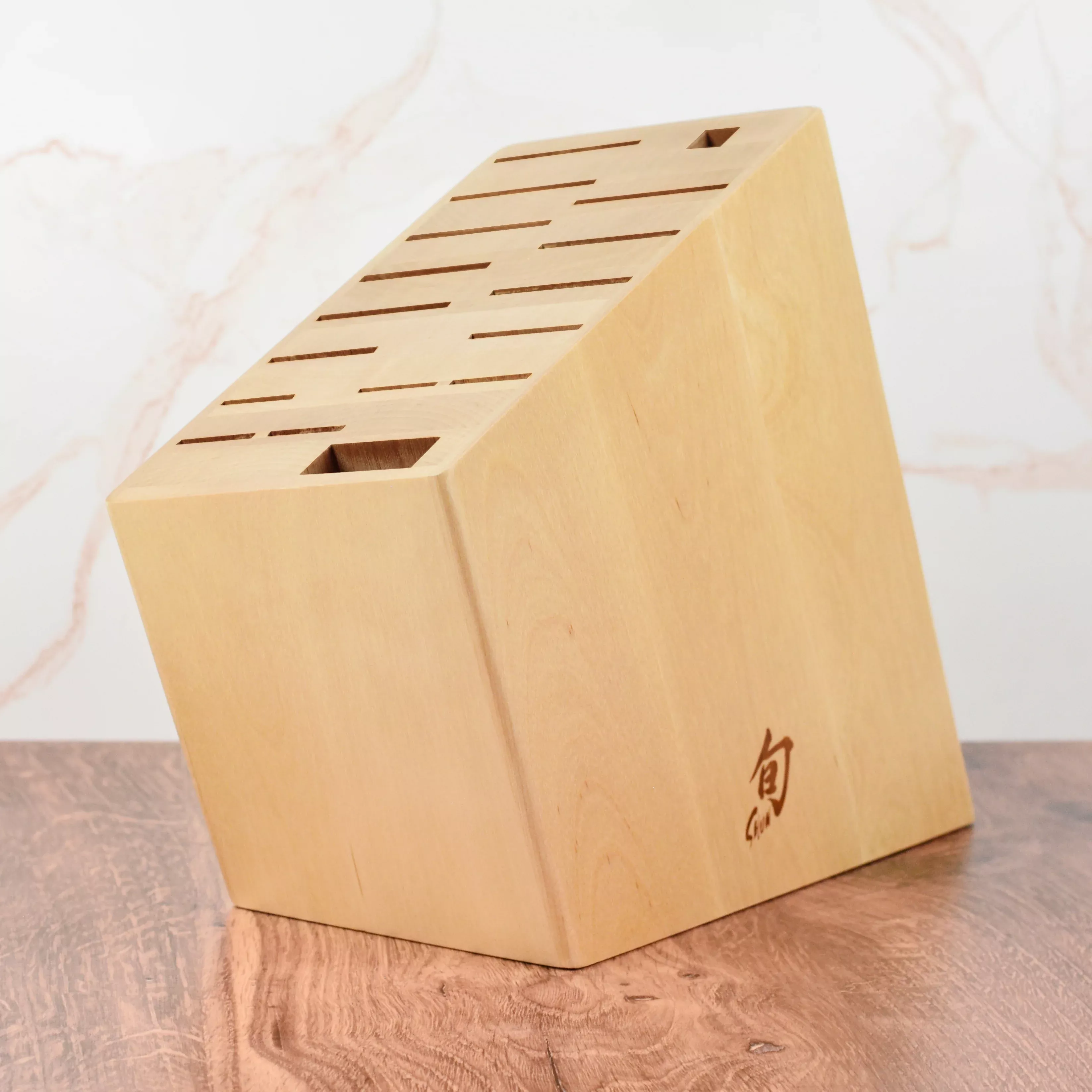 shun-birch-knife-block-17-slot-angled Shun Birch Knife Block - 17 Slot Angled