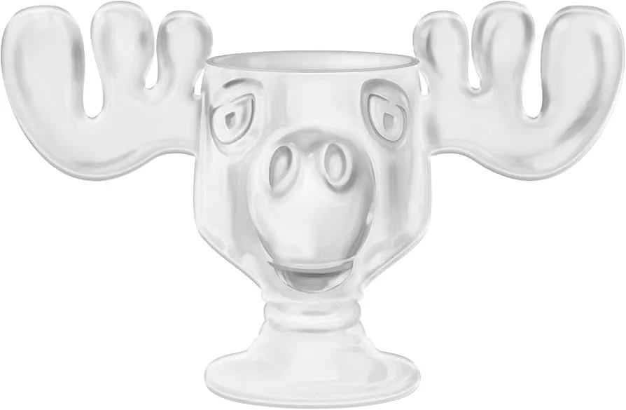 Silver Buffalo Christmas Vacation Moose Head Boxed 8oz Molded Glass Cup