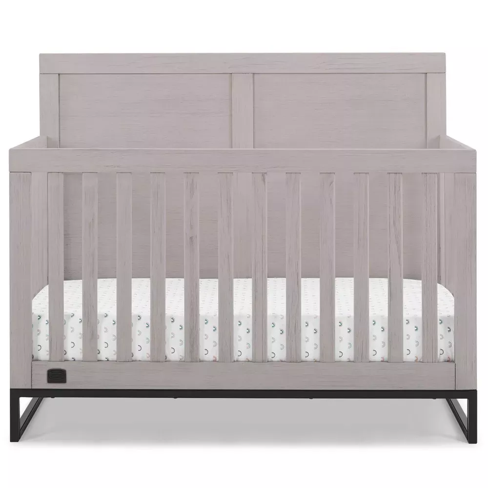 simmons-kids-foundry-6-in-1-convertible-baby-crib-rustic-mist-with-matte-black-r Simmons Kids' Foundry 6-in-1 Convertible Baby Crib - Rustic Mist with Matte Black – REBEL
