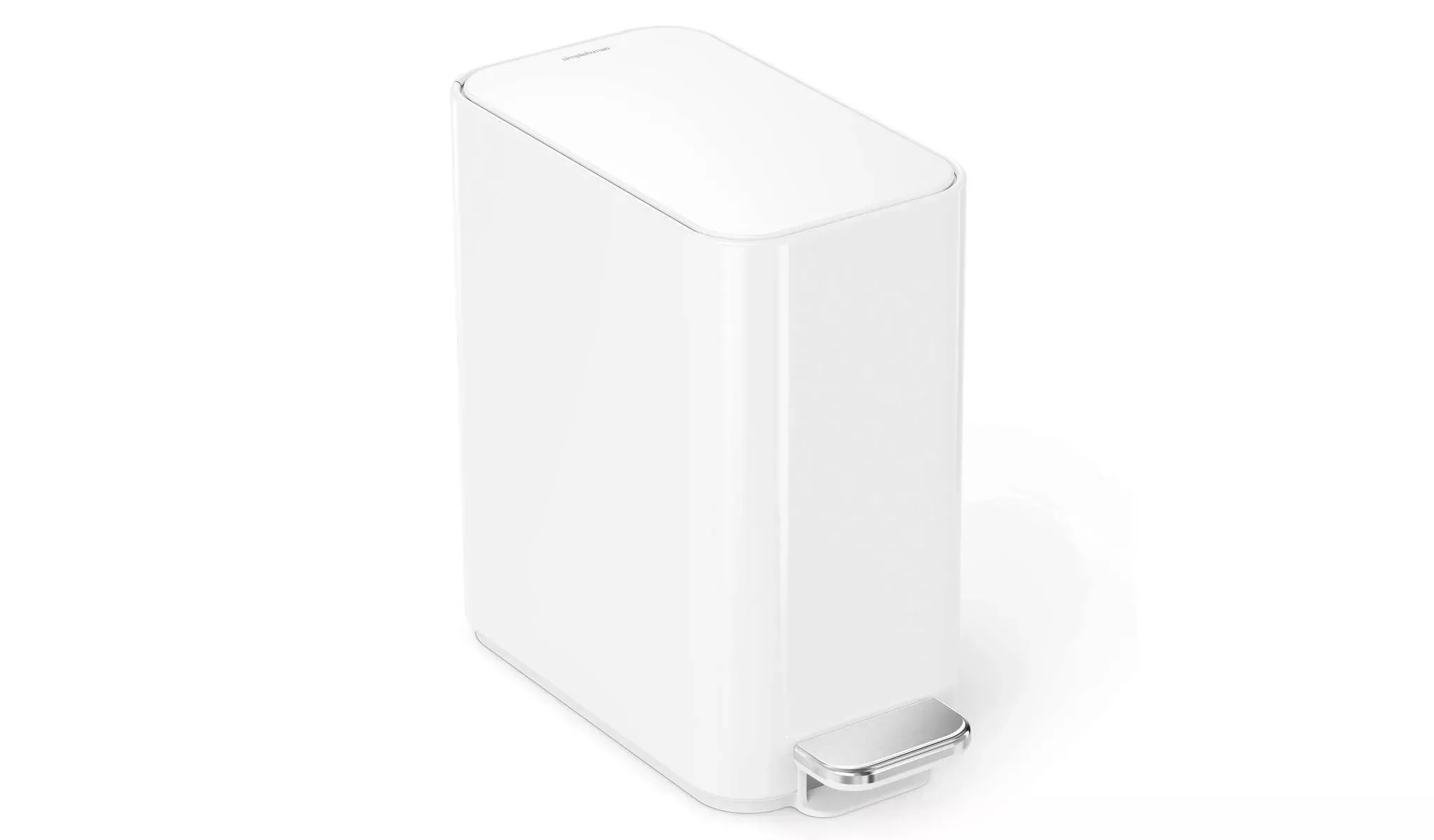 simplehuman-5l-slim-bathroom-step-trash-can-white-rebel SimpleHuman 5L Slim Bathroom Step Trash Can - White – REBEL