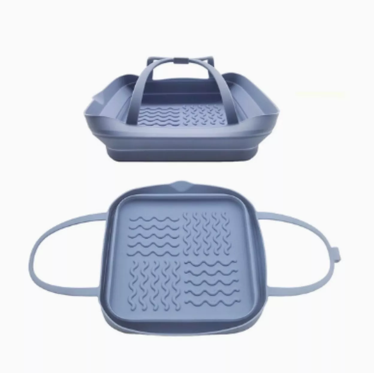 Square Air Fryer Liners 8 inch Basket Silicone Mat With Handle