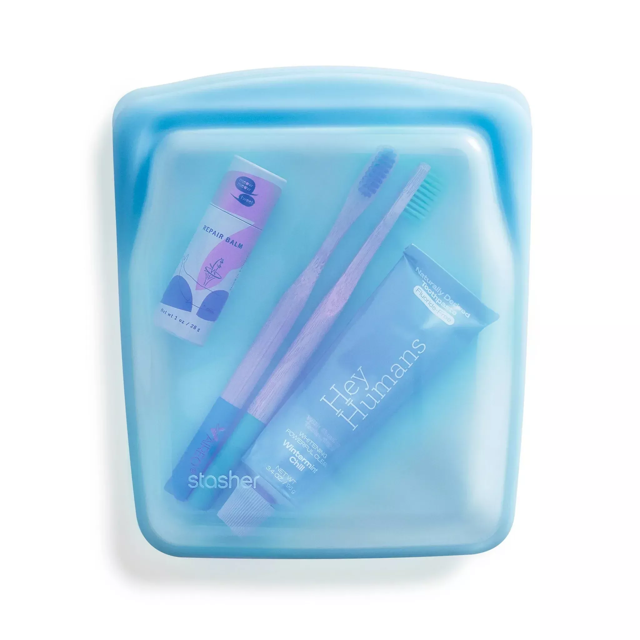stasher-premium-silicone-reusable-food-storage-quart-bag-mystery-color-clear-blu Stasher Premium Silicone Reusable Food Storage Quart Bag - Mystery Color(Clear/Blue) – REBEL