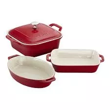 Staub 4-pc Mixed Baking Dish Set - Cherry