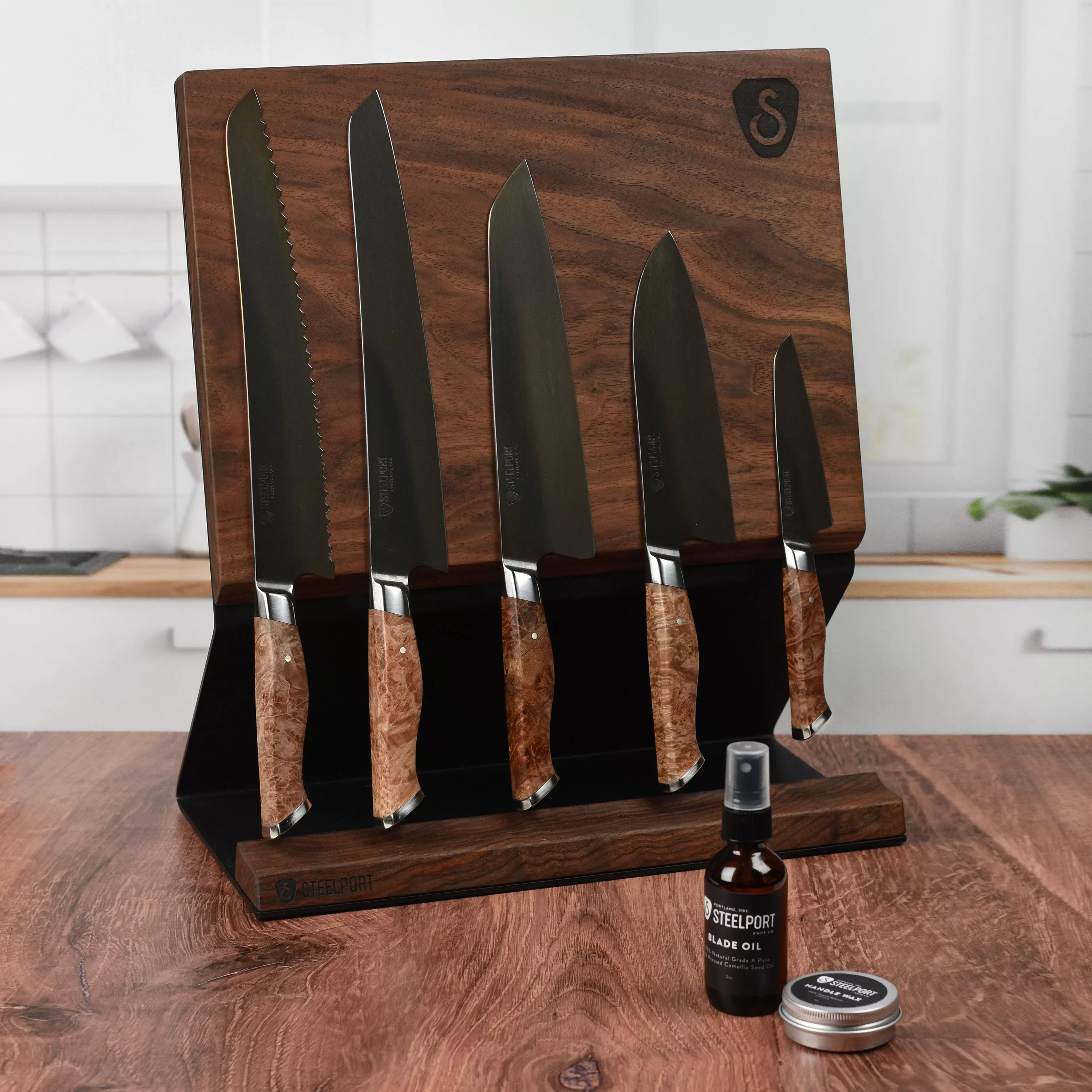 steelport-knife-block-set-carbon-steel-6-piece Steelport Knife Block Set - Carbon Steel 6 Piece