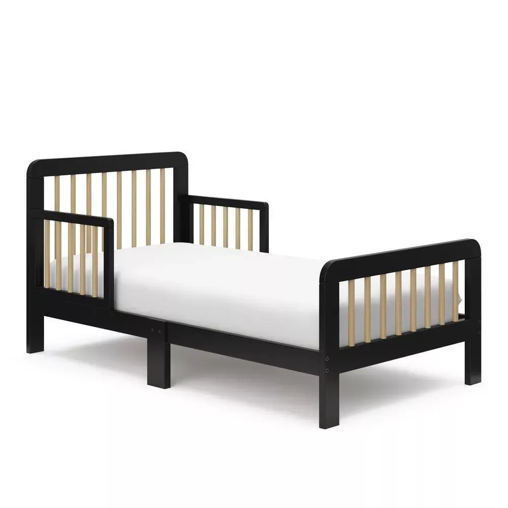 storkcraft-pasadena-toddler-bed-black-driftwood-rebel Storkcraft Pasadena Toddler Bed - Black/Driftwood – REBEL