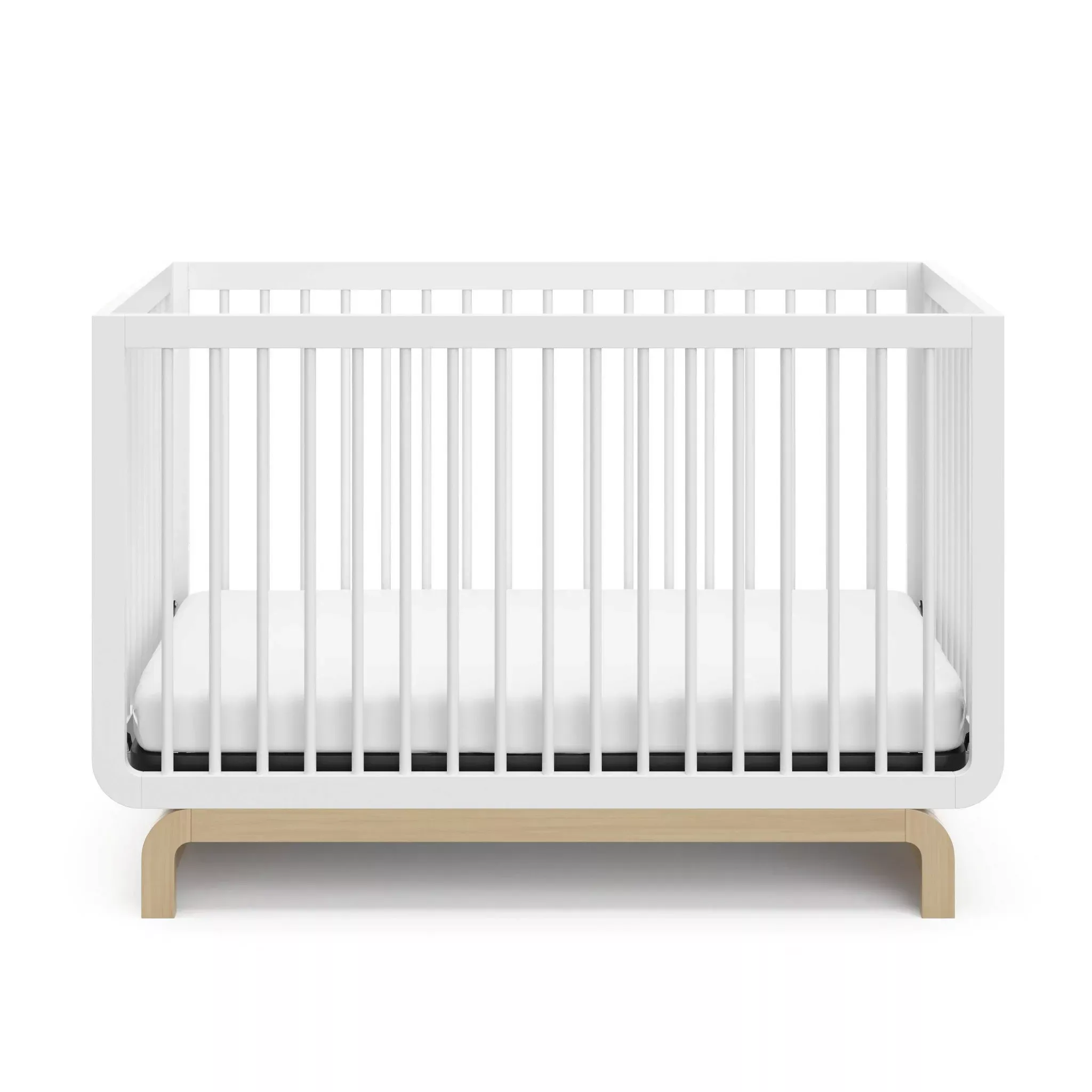 storkcraft-santorini-5-in-1-convertible-crib-with-toddler-guardrail-white-driftw Storkcraft Santorini 5-In-1 Convertible Crib with Toddler Guardrail - White/Driftwood – REBEL