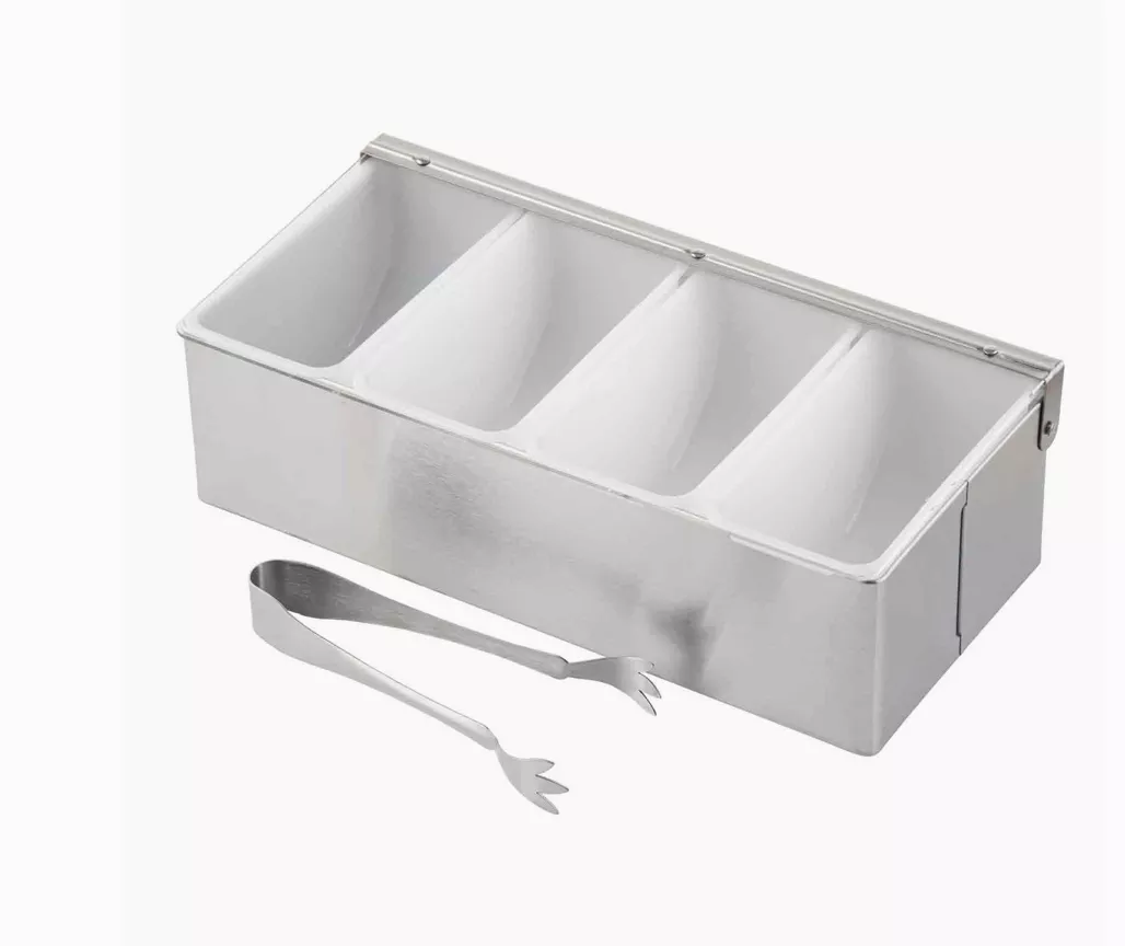 Tablecraft Bar Caddy, Includes: Holder, (4) Inserts & Tongs