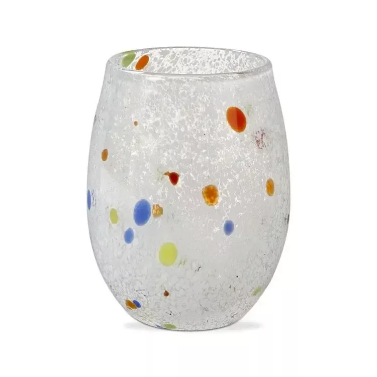 tag-confetti-stemless-wine-glass-wht-multi Tag Confetti Stemless Wine Glass Wht Multi