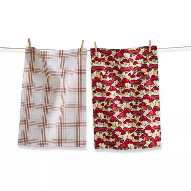 tag-dishtowel-set-2-mushroom Tag Dishtowel Set/2 - Mushroom