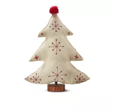 Tag Tree Decor - Embroidered Wool, Tall