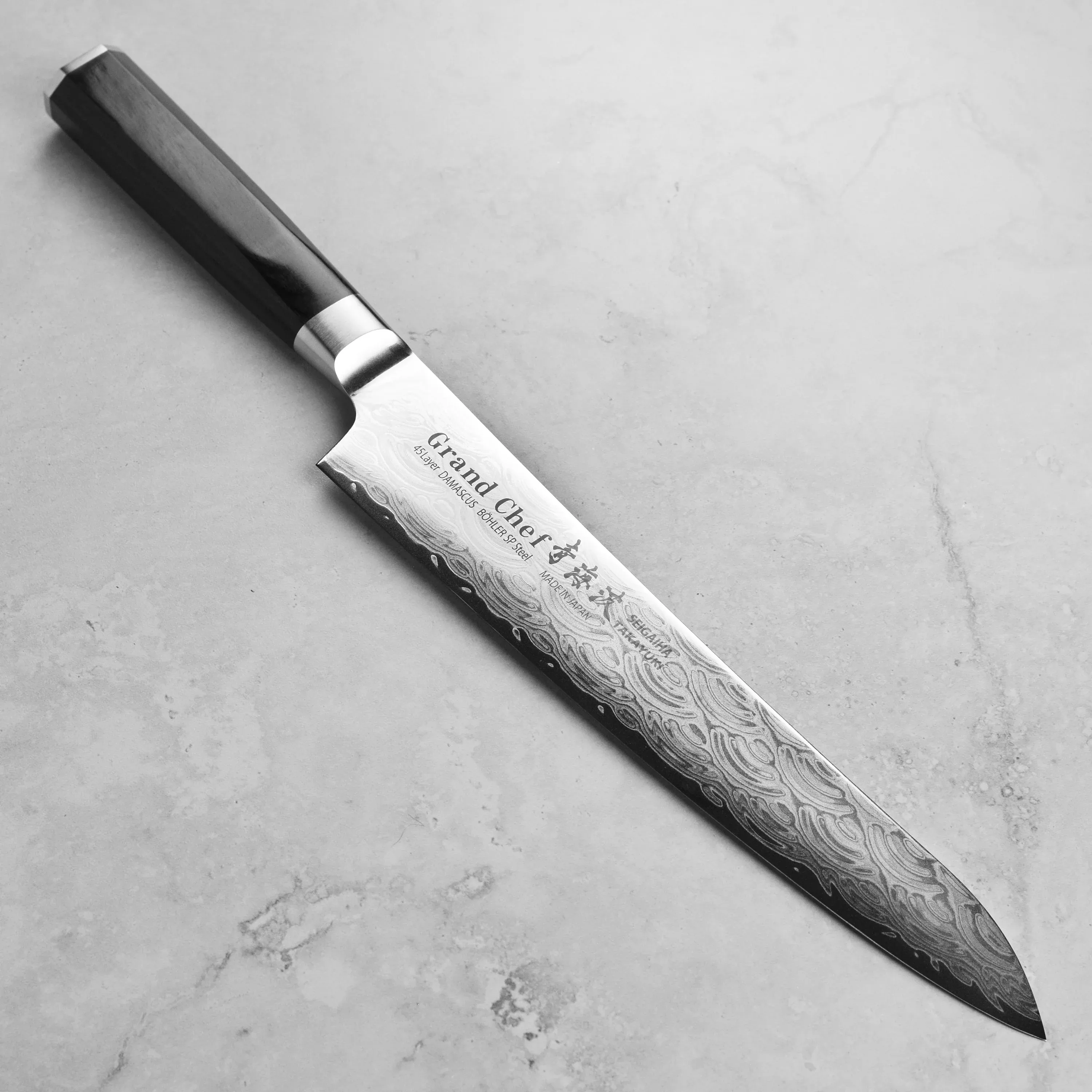 takayuki-grand-chef-seigaiha-damascus-9-4-sujihiki Takayuki Grand Chef Seigaiha Damascus 9.4" Sujihiki