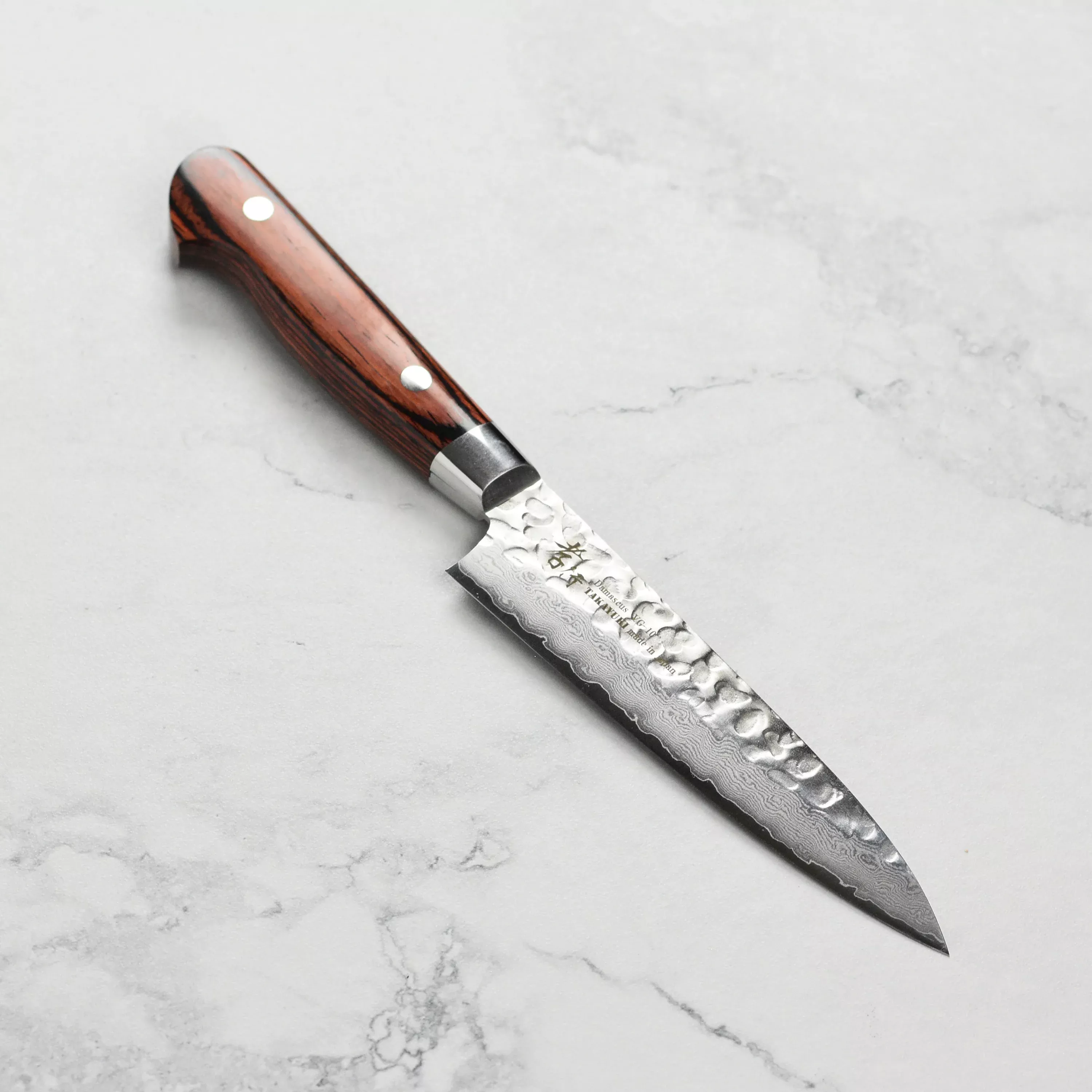 takayuki-hammered-damascus-petty-knife-4-75 Takayuki Hammered Damascus Petty Knife - 4.75"