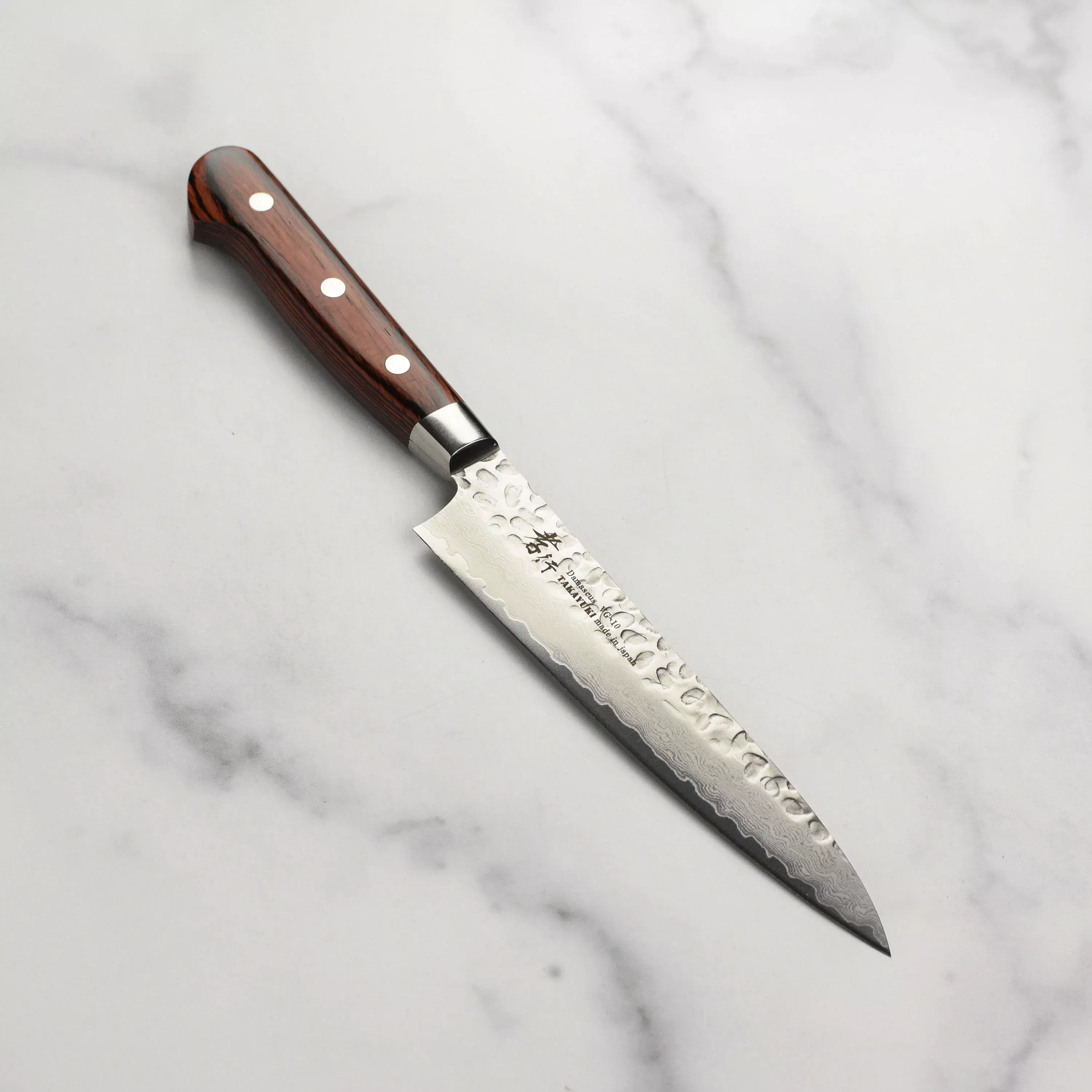 takayuki-hammered-damascus-petty-knife-5-9 Takayuki Hammered Damascus Petty Knife - 5.9"