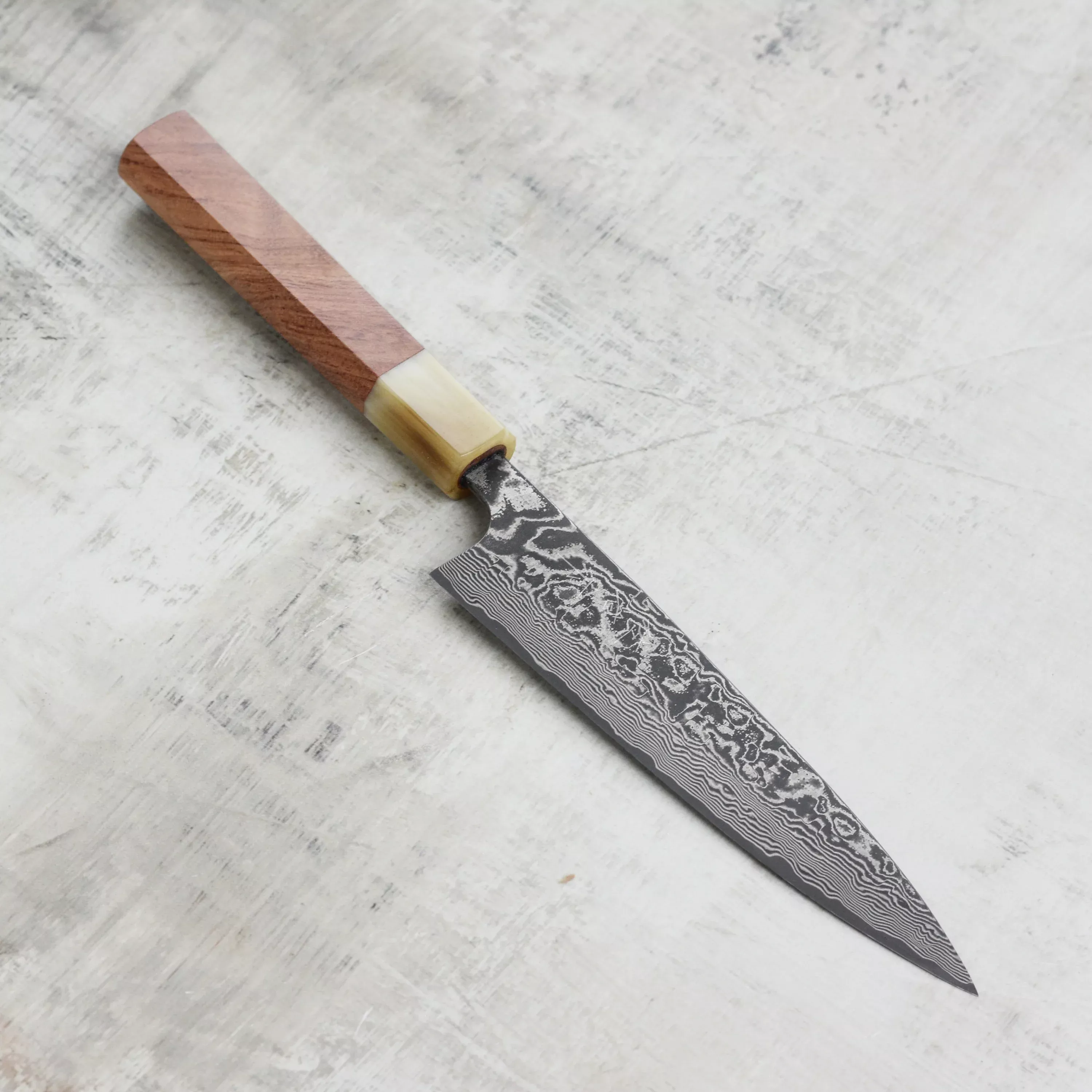 takeshi-saji-sg2-black-damascus-petty-150mm-5-9-wa-handle-japanese-vegetable-kni Takeshi Saji SG2 Black Damascus Petty, 150mm (5.9"), Wa Handle Japanese Vegetable Knife