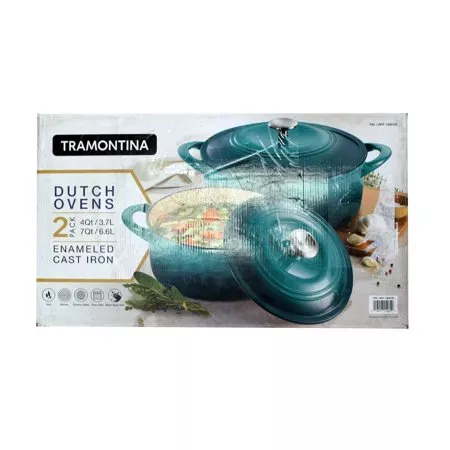 tramontina-teal-enameled-cast-iron-dutch-ovens-2-pack-rebel Tramontina Teal Enameled Cast Iron Dutch Ovens - 2 Pack – REBEL