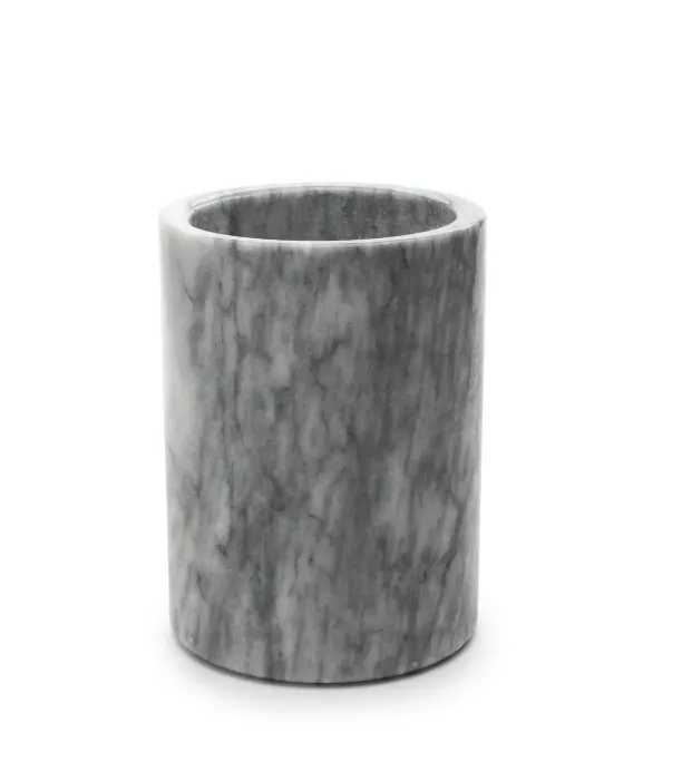 utensil-holder-white-marble Utensil Holder, White Marble