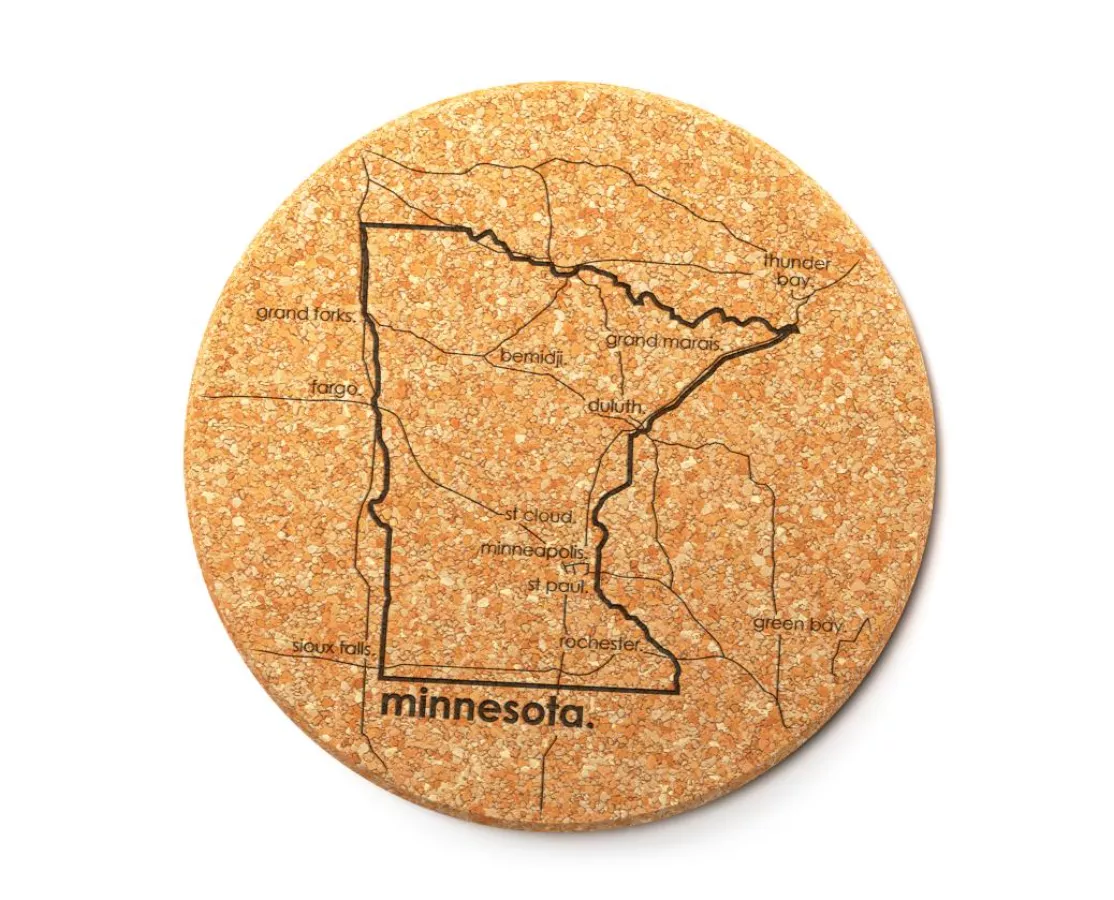 well-told-cork-coaster-minnesota-map Well Told Cork Coaster - Minnesota Map