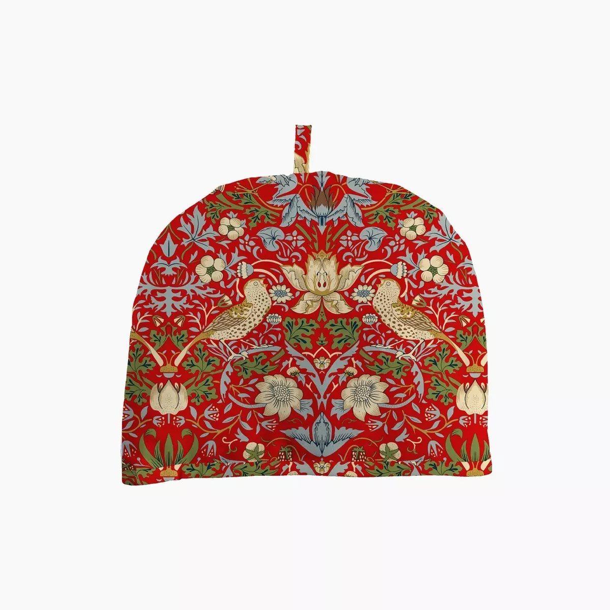 william-morris-cotton-tea-cozy-strawberry-thief-red William Morris Cotton Tea Cozy - Strawberry Thief / Red