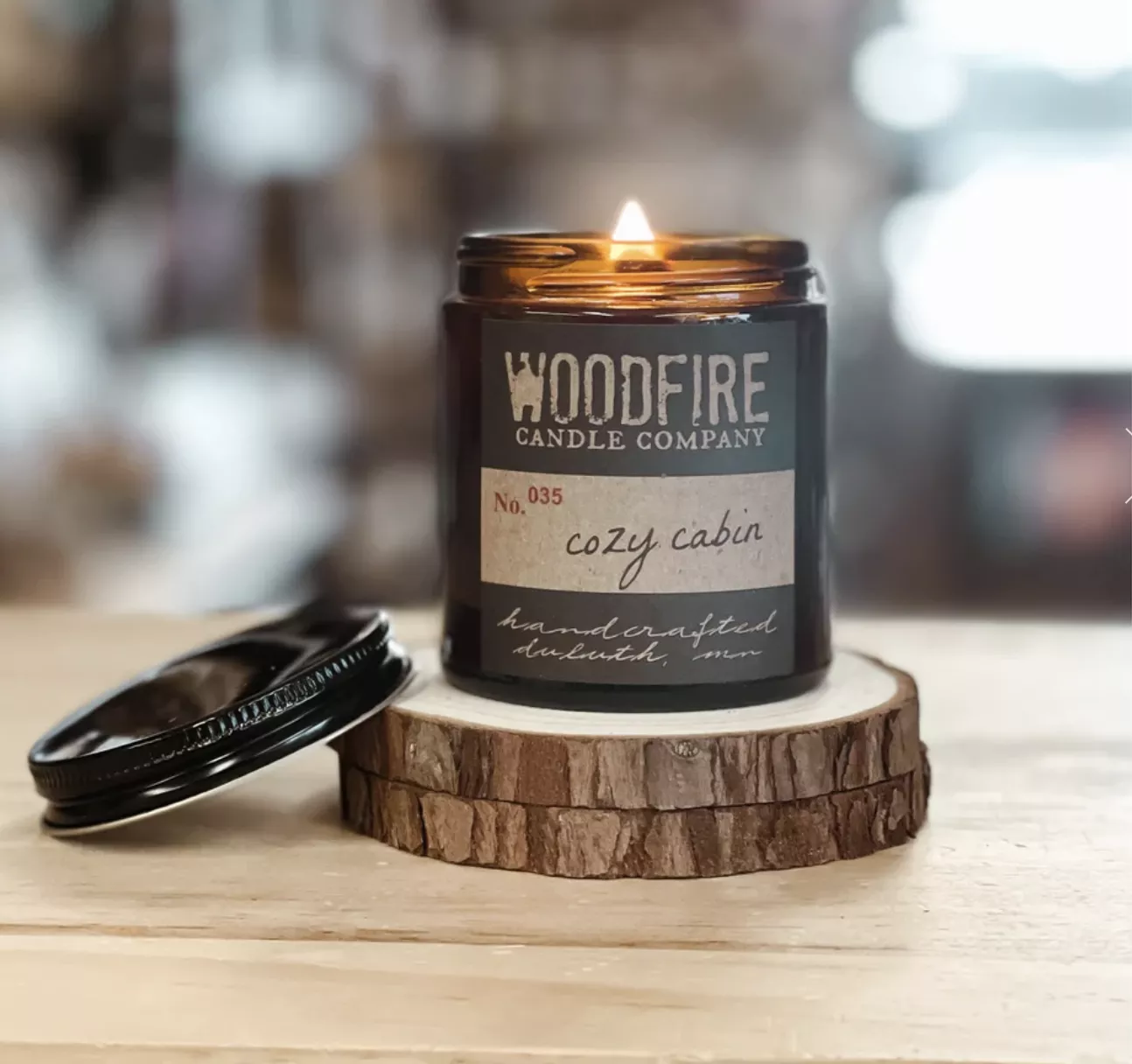 woodfire-candle-amber-mini Woodfire Candle, Amber Mini