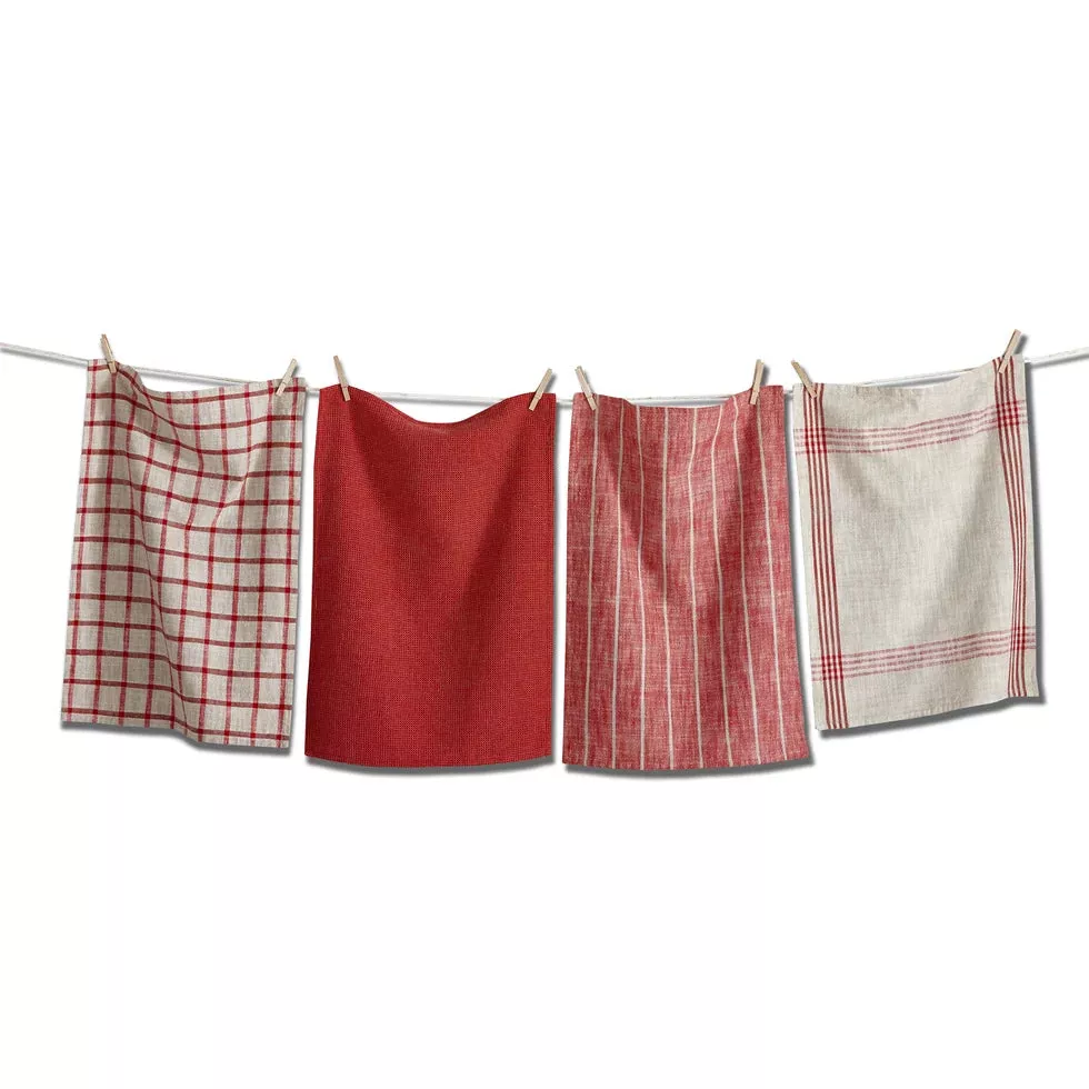 woven-dishtowel-red-multi-set-4 Woven Dishtowel Red/Multi set of 4