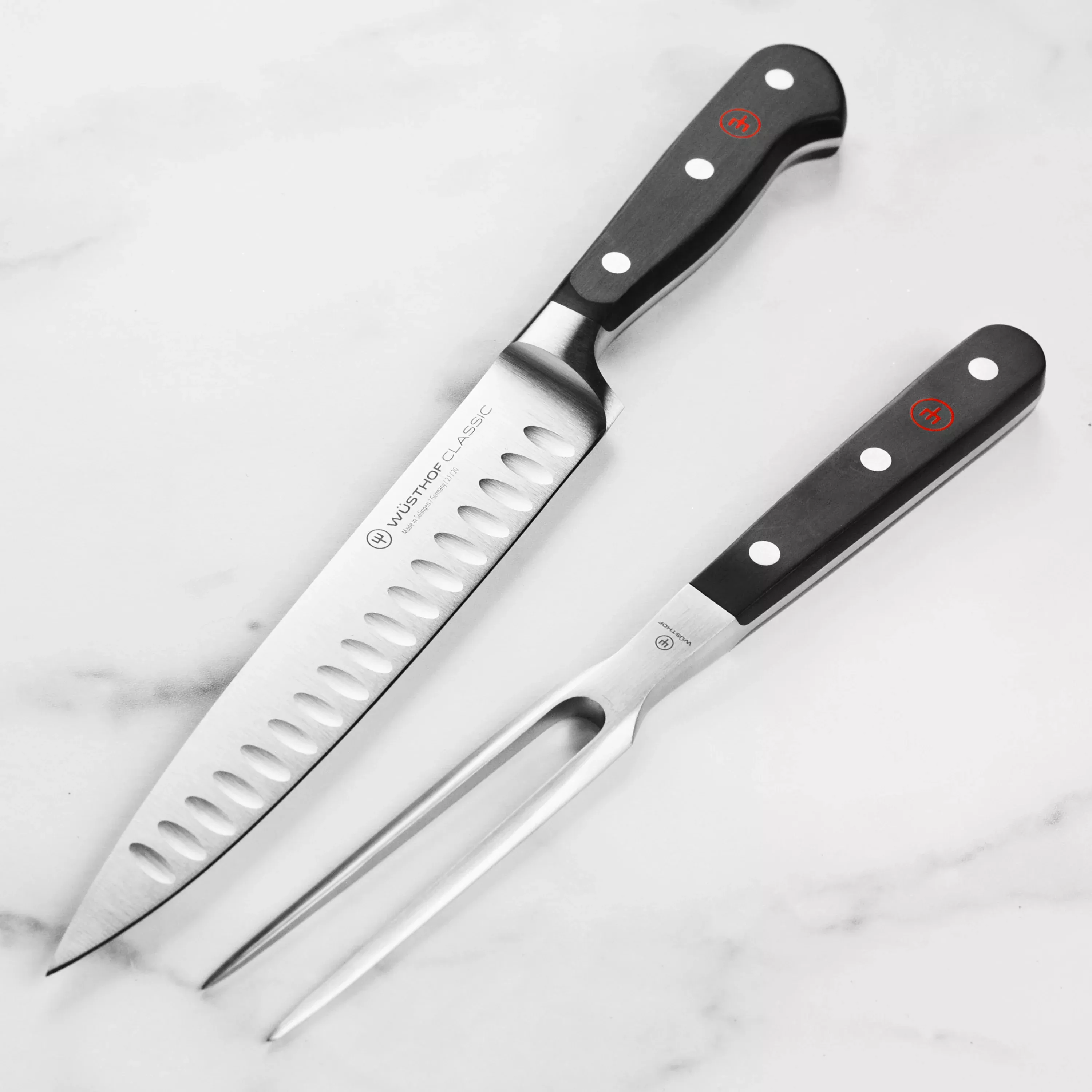 wusthof-classic-carving-knife-fork-set-hollow-edge Wusthof Classic Carving Knife & Fork Set - Hollow Edge