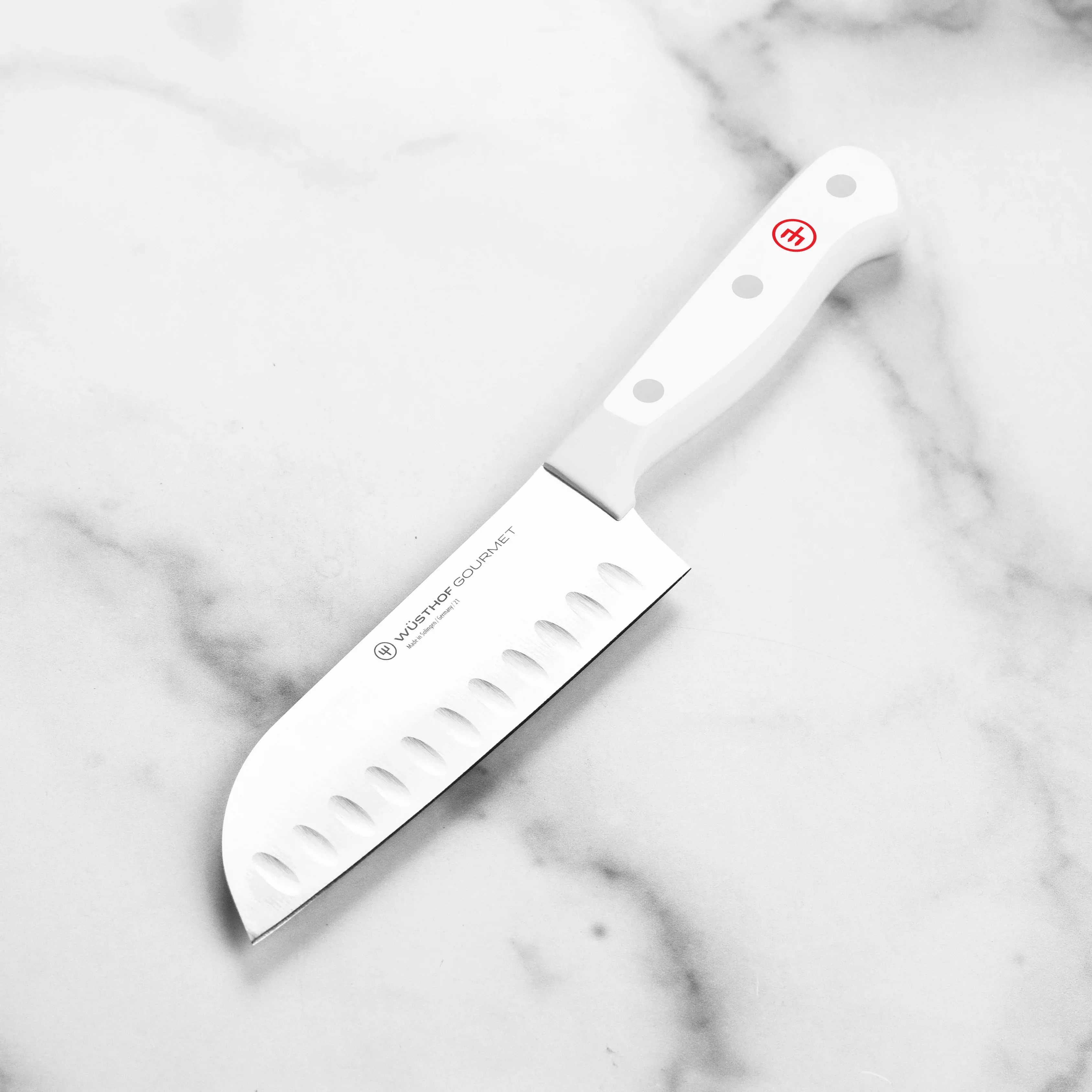 wusthof-gourmet-5-hollow-edge-santoku-knife-white-handle Wusthof Gourmet 5" Hollow Edge Santoku Knife, White Handle