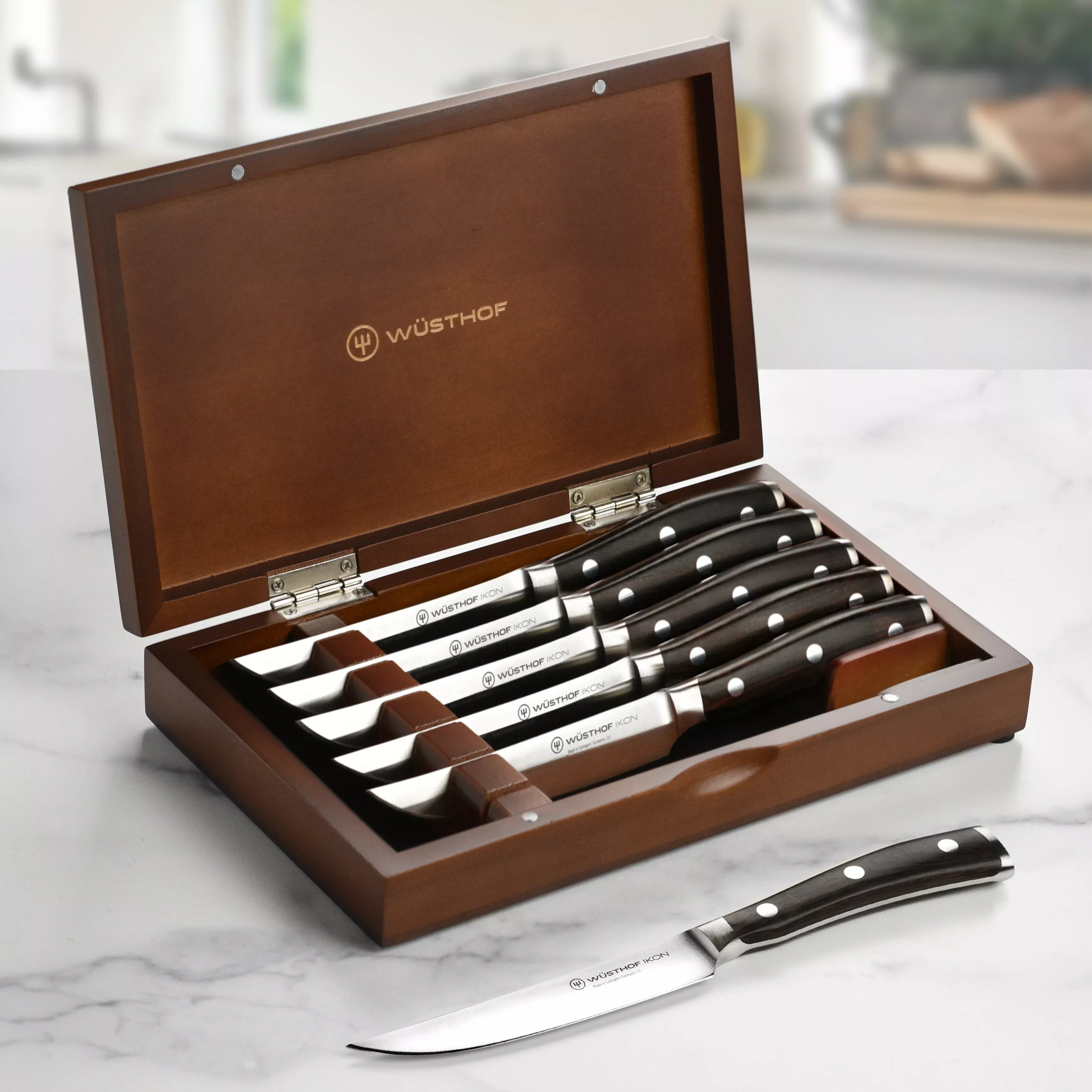 wusthof-ikon-steak-knives-6-piece-set-with-case-blackwood Wusthof Ikon Steak Knives - 6 Piece Set with Case - Blackwood