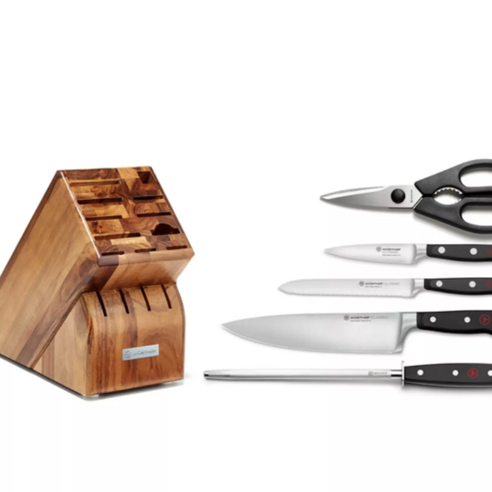 wusthof-promo-classic-six-piece-starter-block-set-acacia Wusthof Promo Classic Six Piece Starter Block Set, Acacia
