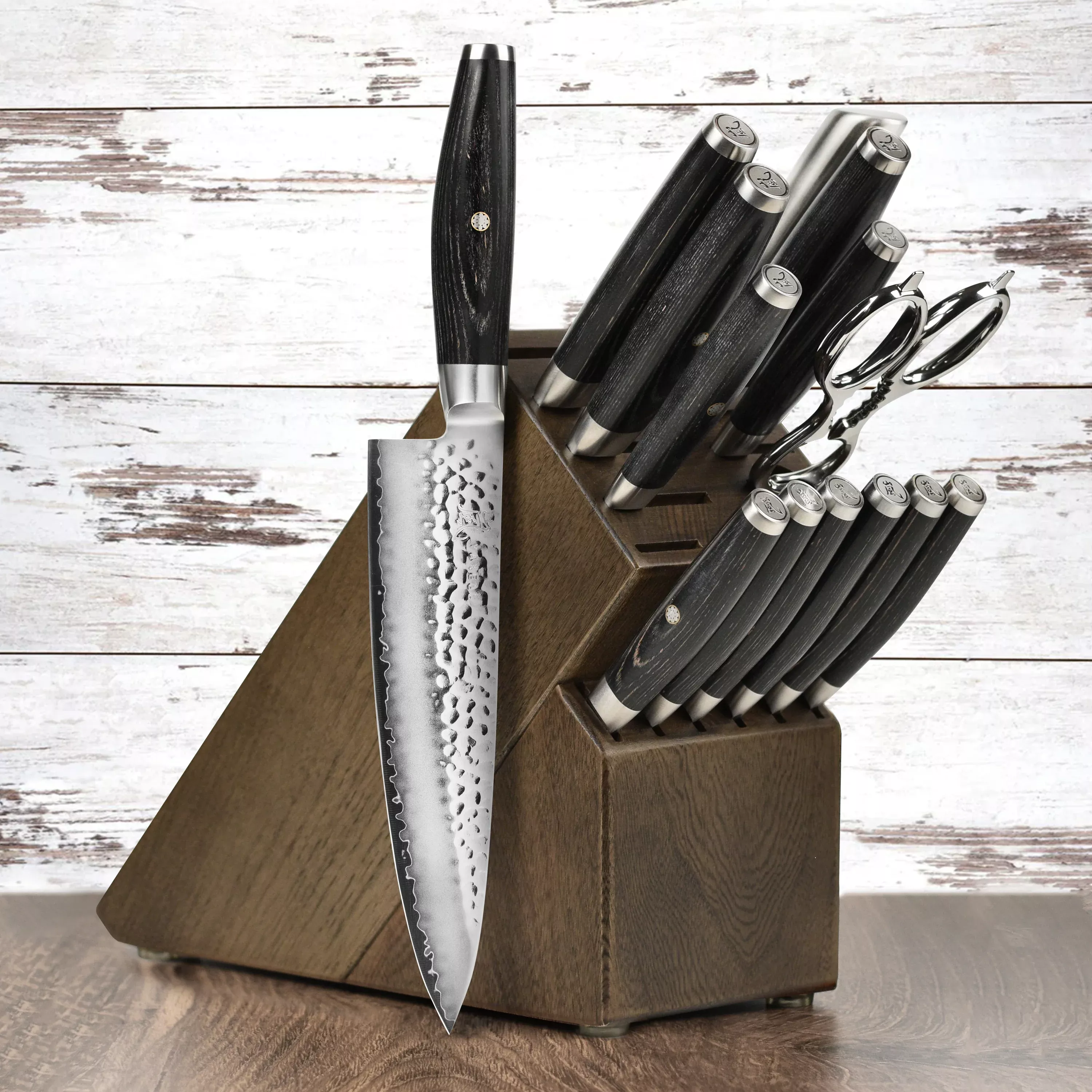 yaxell-ketu-sg2-knife-block-set-15-piece-dark-ash Yaxell Ketu SG2 Knife Block Set - 15 Piece Dark Ash