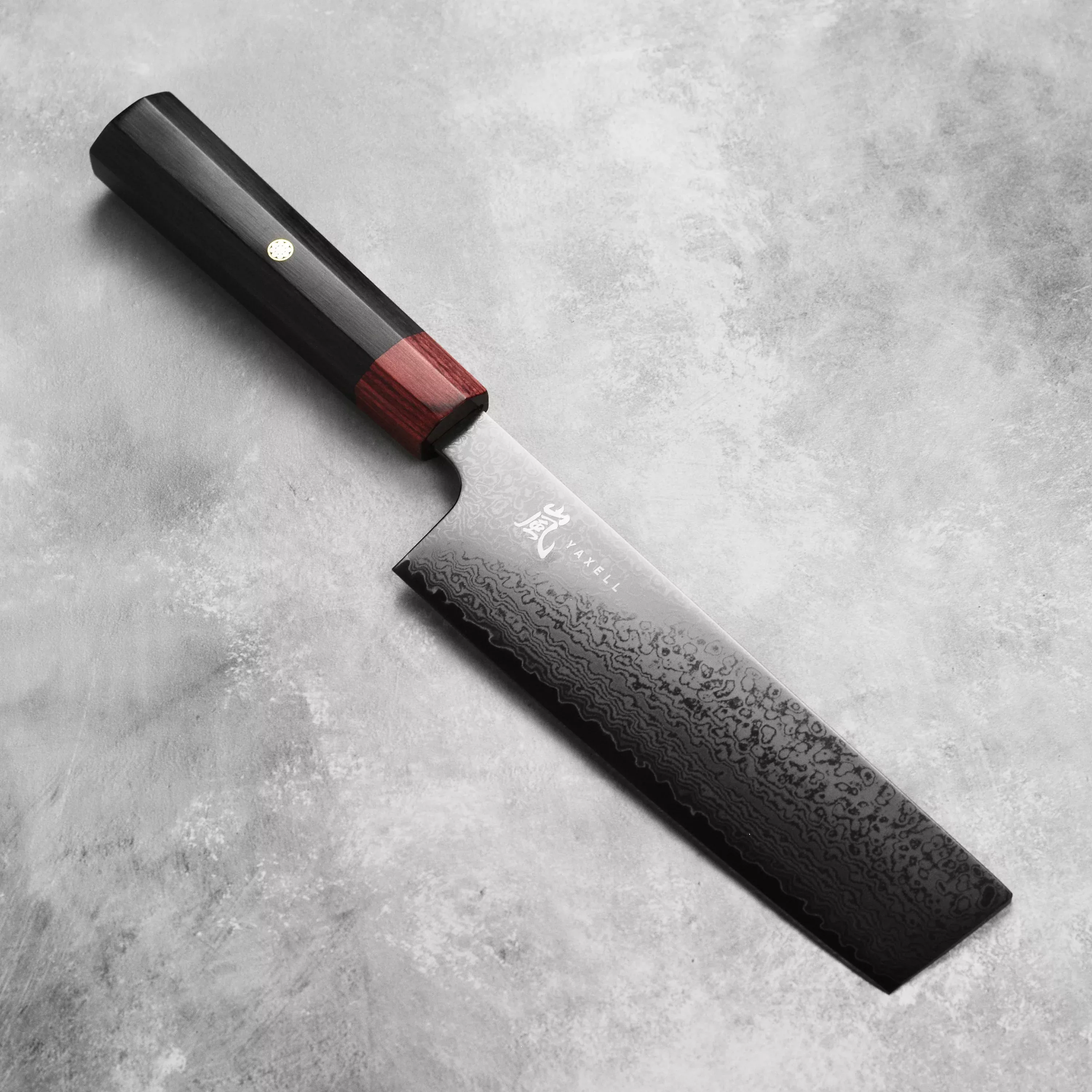 yaxell-rei-6-5-nakiri-knife-dlc-damascus-made-in-japan Yaxell Rei 6.5" Nakiri Knife - DLC Damascus - Made in Japan
