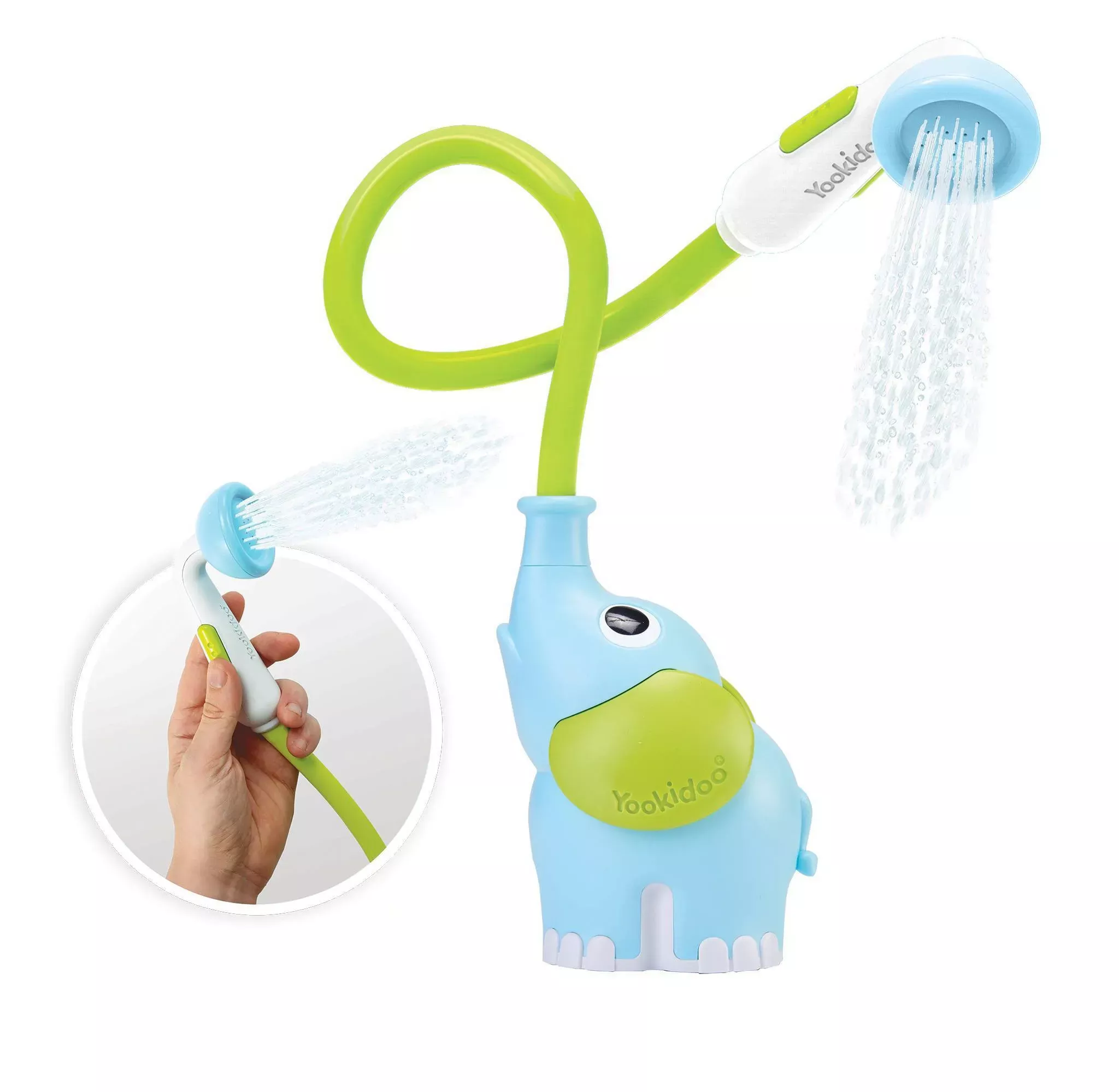 yookidoo-elephant-baby-shower-bath-toy-blue-green-rebel Yookidoo Elephant Baby Shower Bath Toy - Blue/Green – REBEL