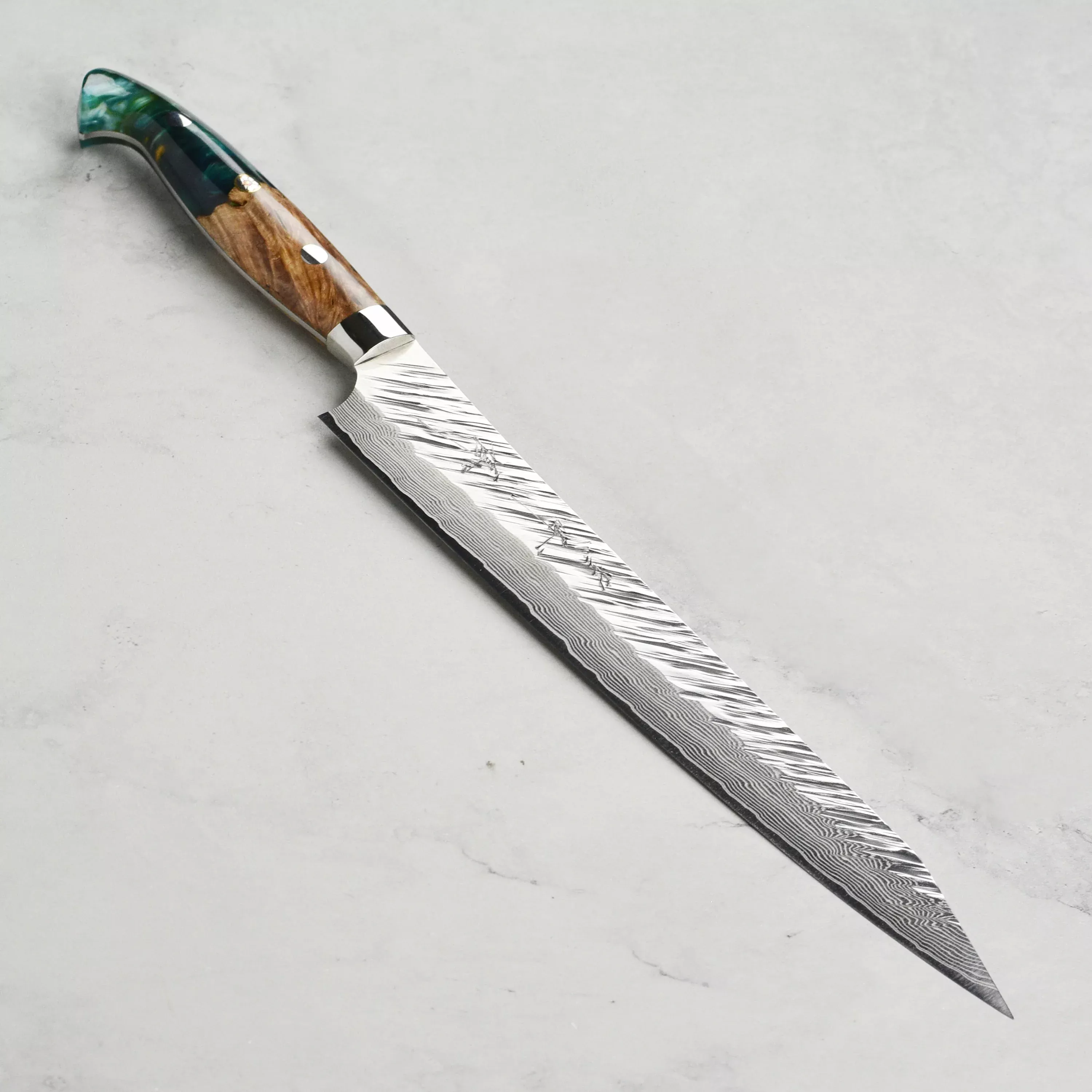 yu-kurosaki-fujin-forged-sg2-damascus-9-4-sujihiki-with-saya Yu Kurosaki Fujin Forged SG2 Damascus 9.4" Sujihiki with Saya
